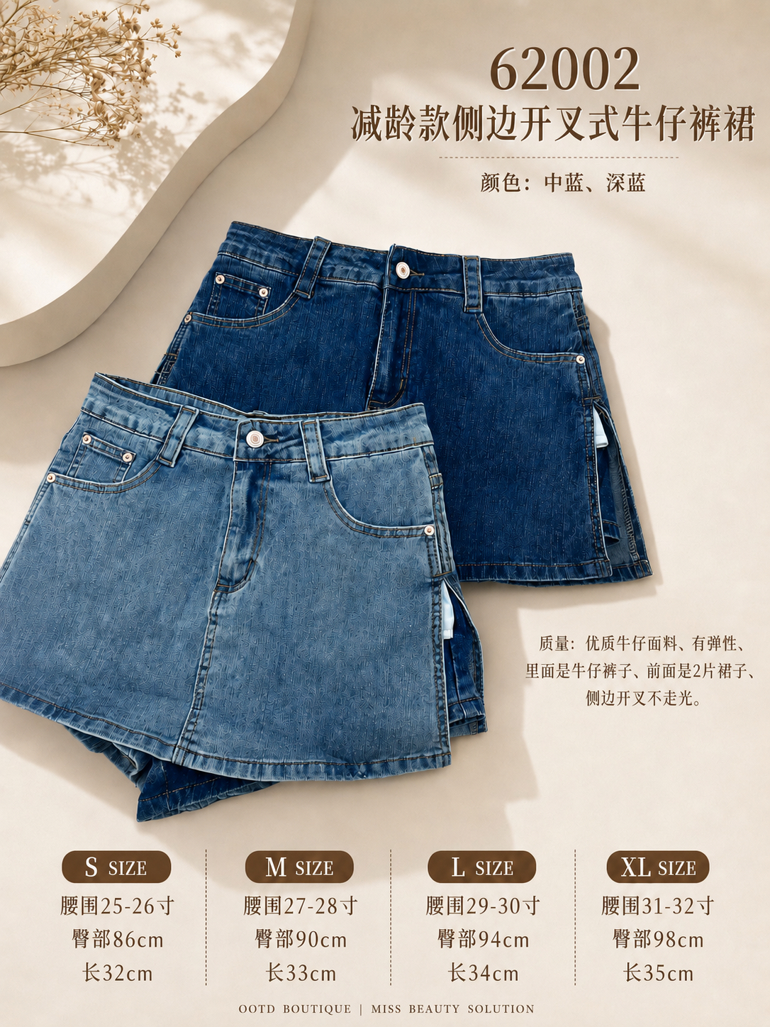 62002 PREMIUM JEANS SKIRTPANT