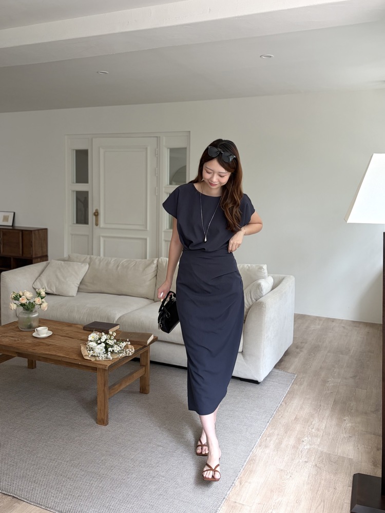Lyra Ruched Set (Navy)