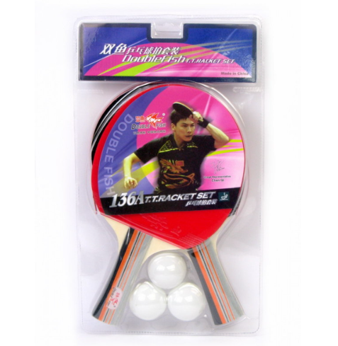 126A/136A/(Y)雙漁乒乓球拍(長柄/短柄)