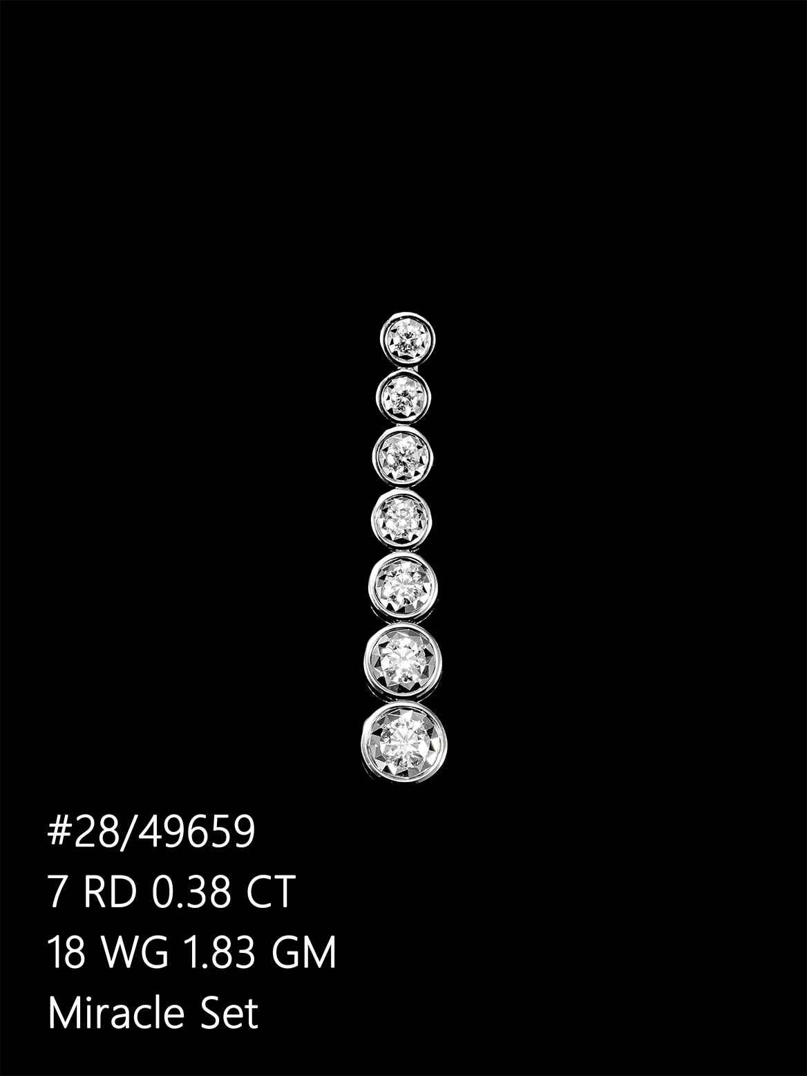 #49659 18K白金天然鑽石七星連環吊墜