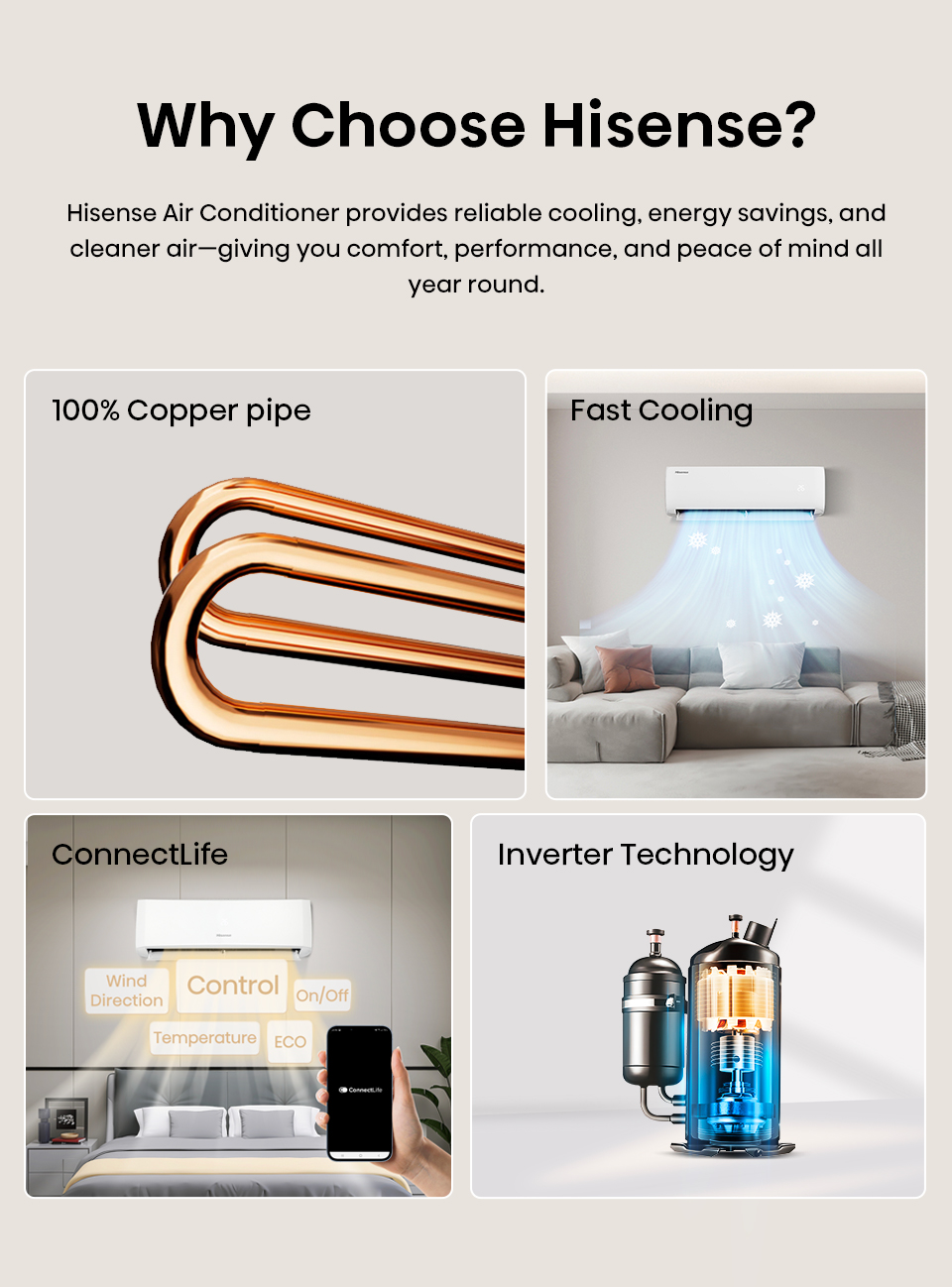 Hisense 1.5HP R32 Inverter CLB Series Wall Air Conditioner (AS12E3CLB)