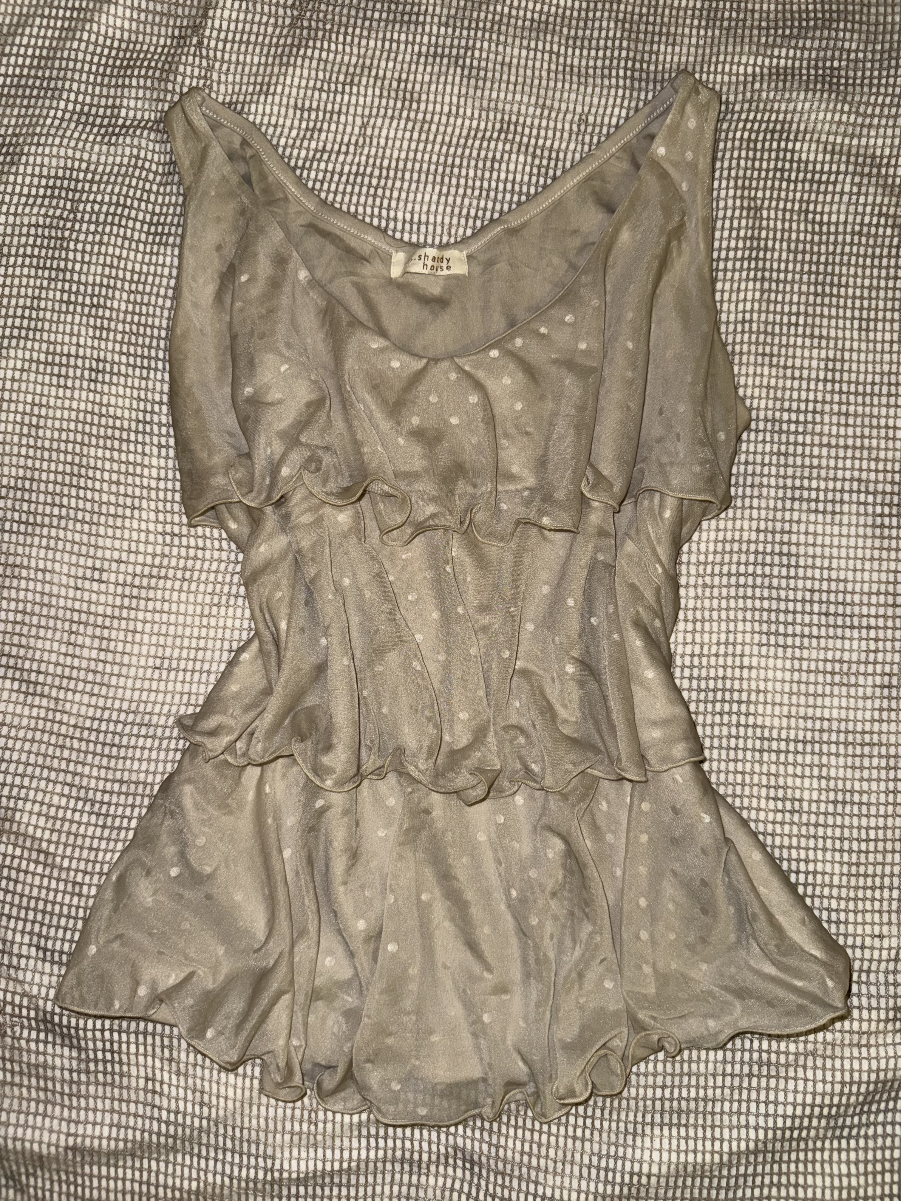 Sleeveless Polka Dots Ruffle Vest