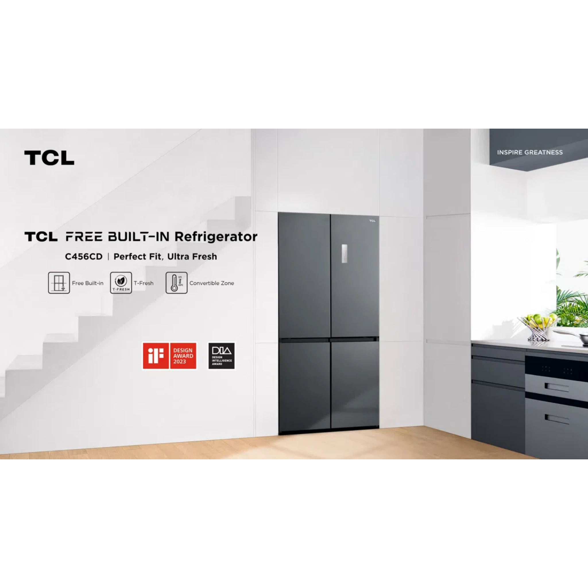 TCL 456L Cross Door Refrigerator (TR-C550AGWP)