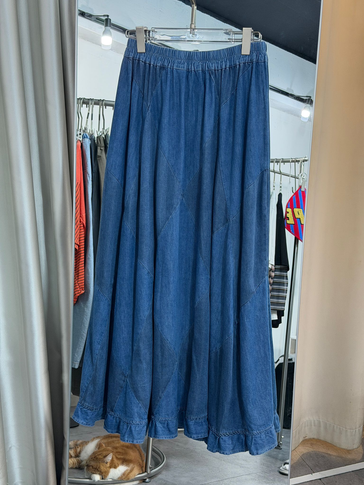 復古牛仔Patchwork 長裙