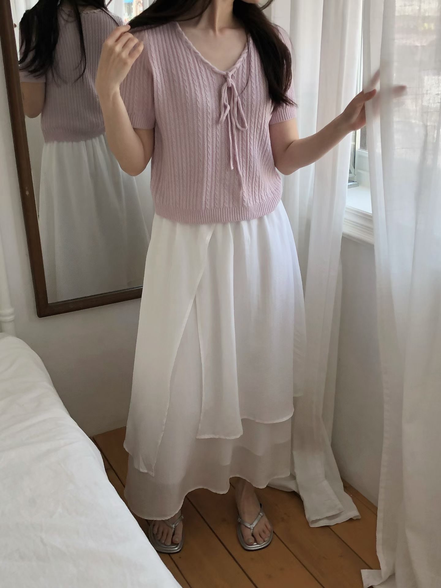 HA24 麻花綁蝴蝶針織Top 