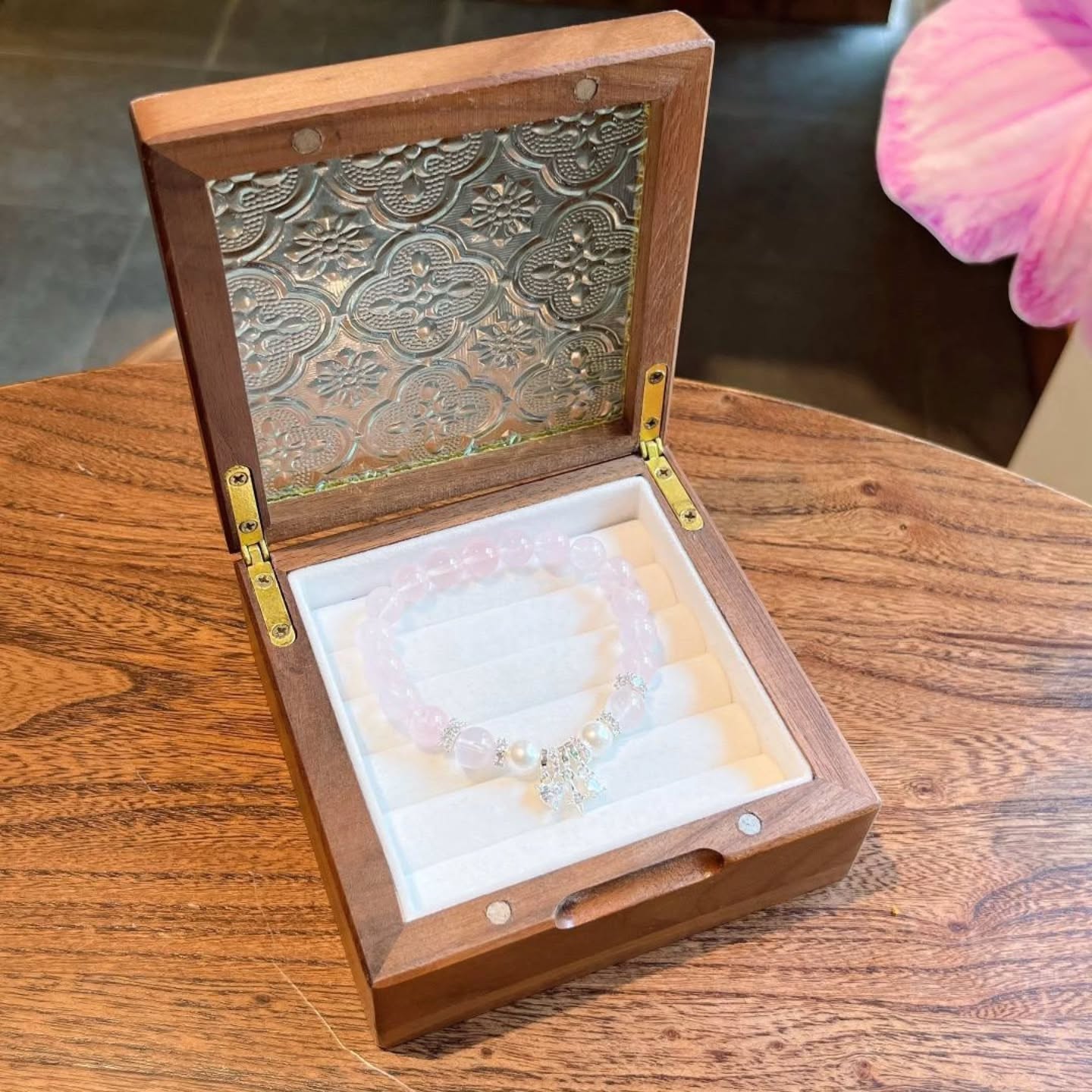 粉水晶珍珠手链 🇨🇳