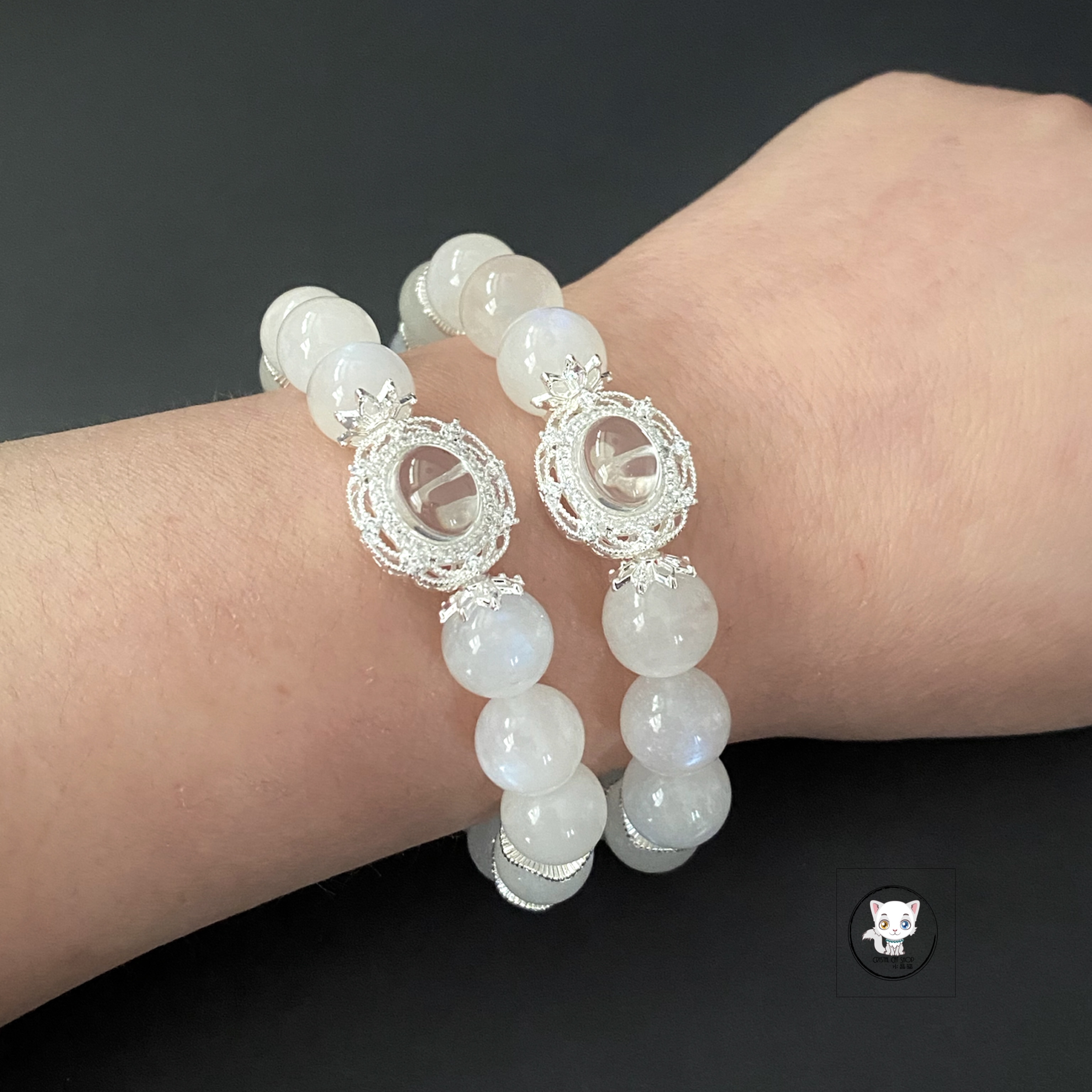 藍月光石設計款手鏈 10mm+