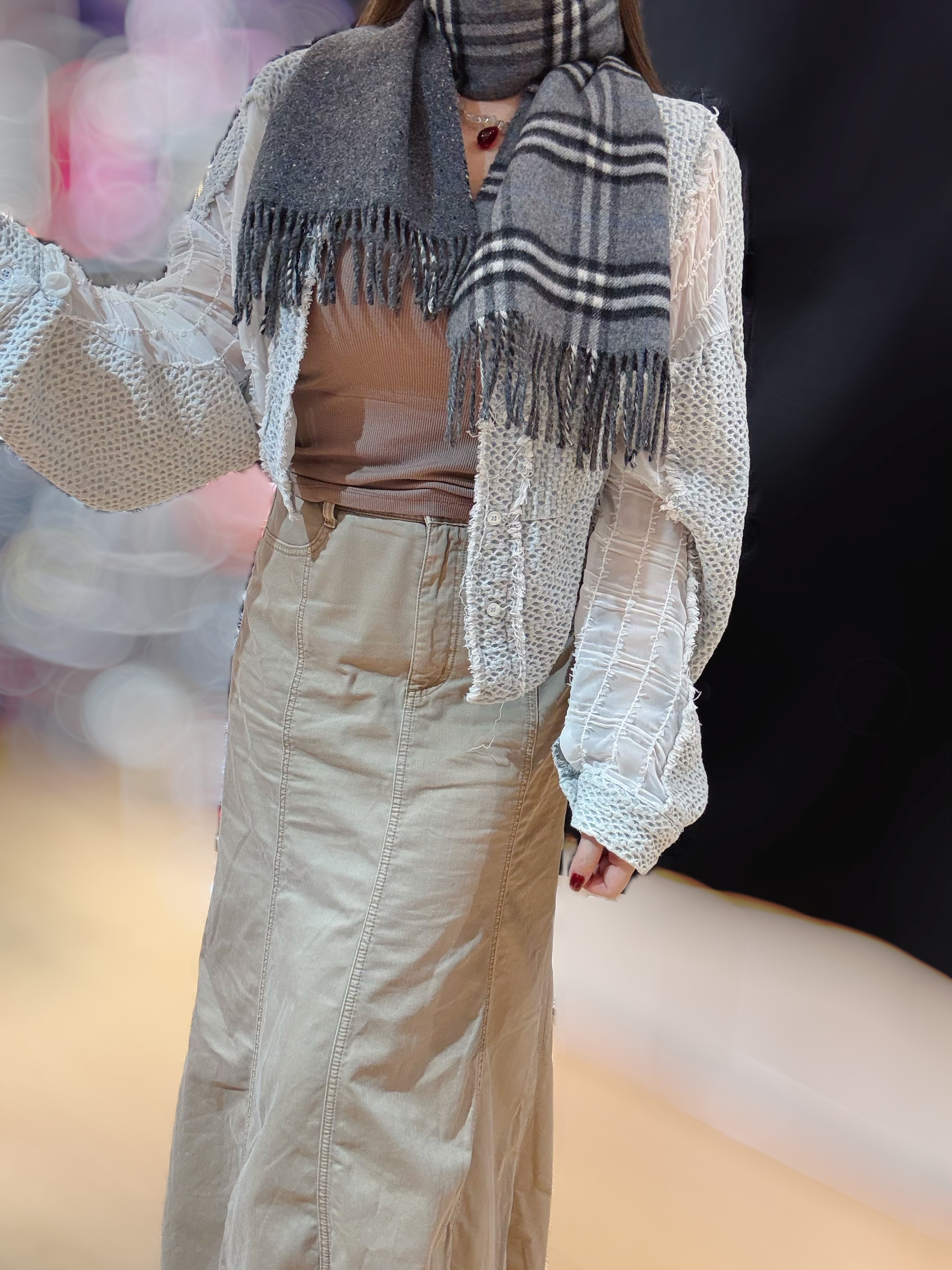 Burberry scarf short/check/grey