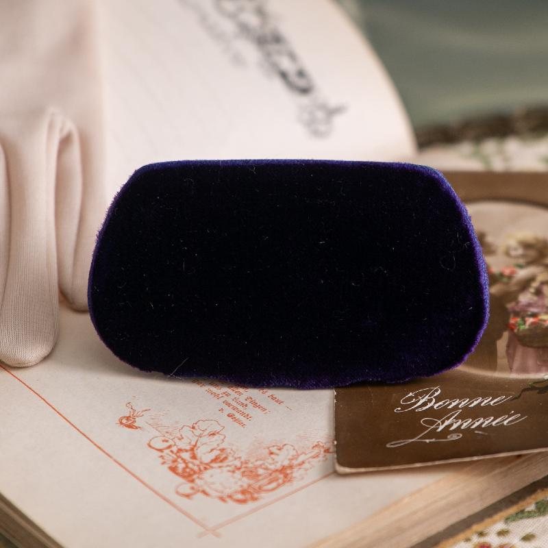 Rare! Vintage Early to Mid-Century Montreal Lachine Purple Velvet Double Ring Box /Antique Wedding Ring Box(MT1968)