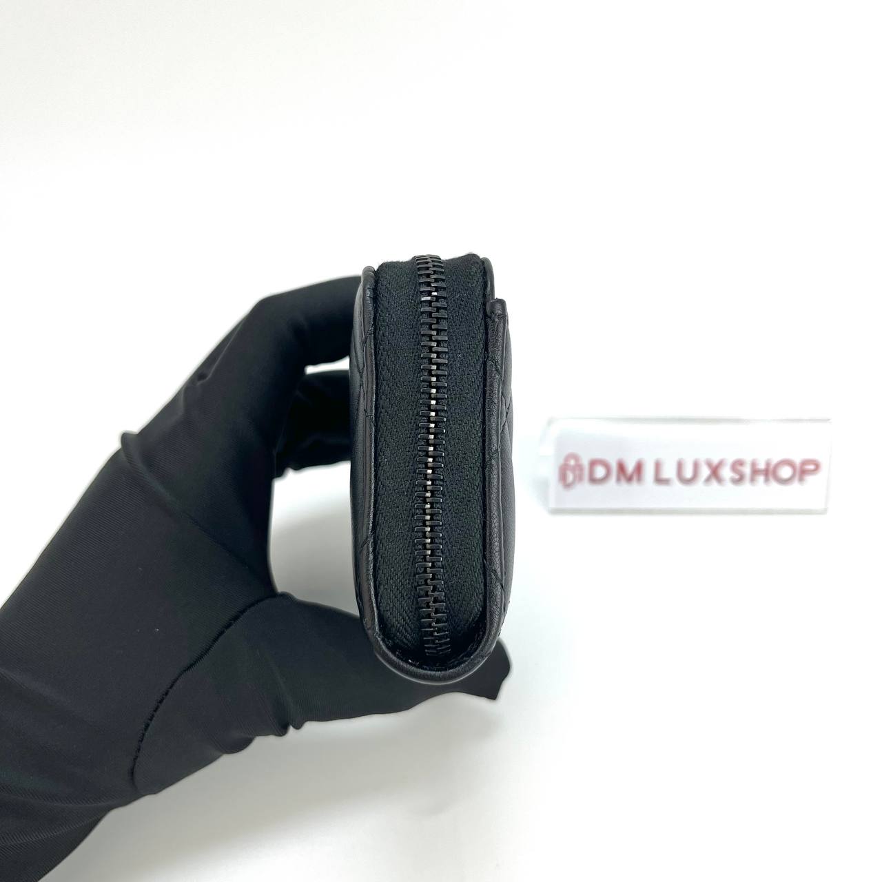 Chanel Classic So Black Zip Coin Purse (Microchip)