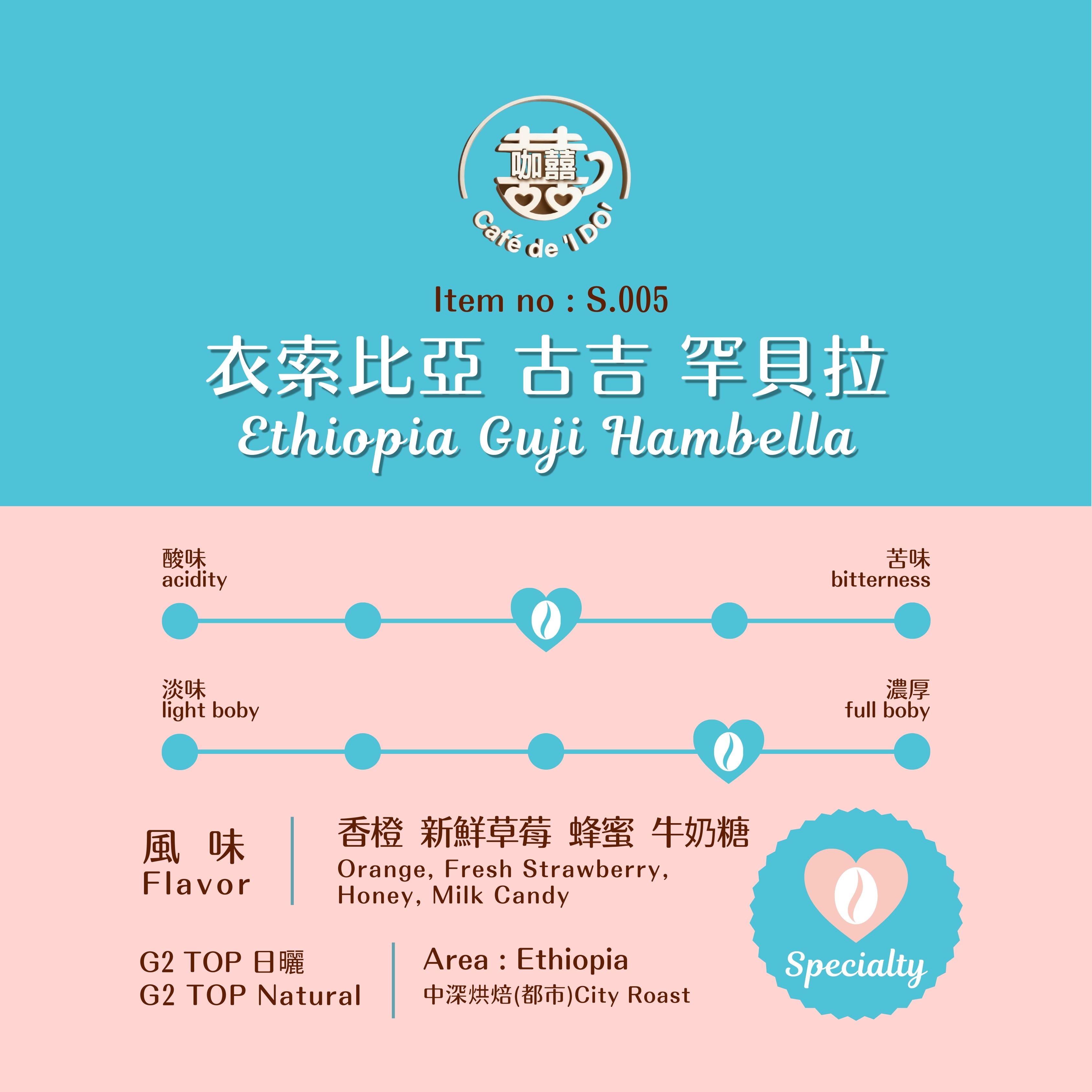 衣索比亞 古吉 罕貝拉 Ethiopia Guji Hambella (Drip Coffee)