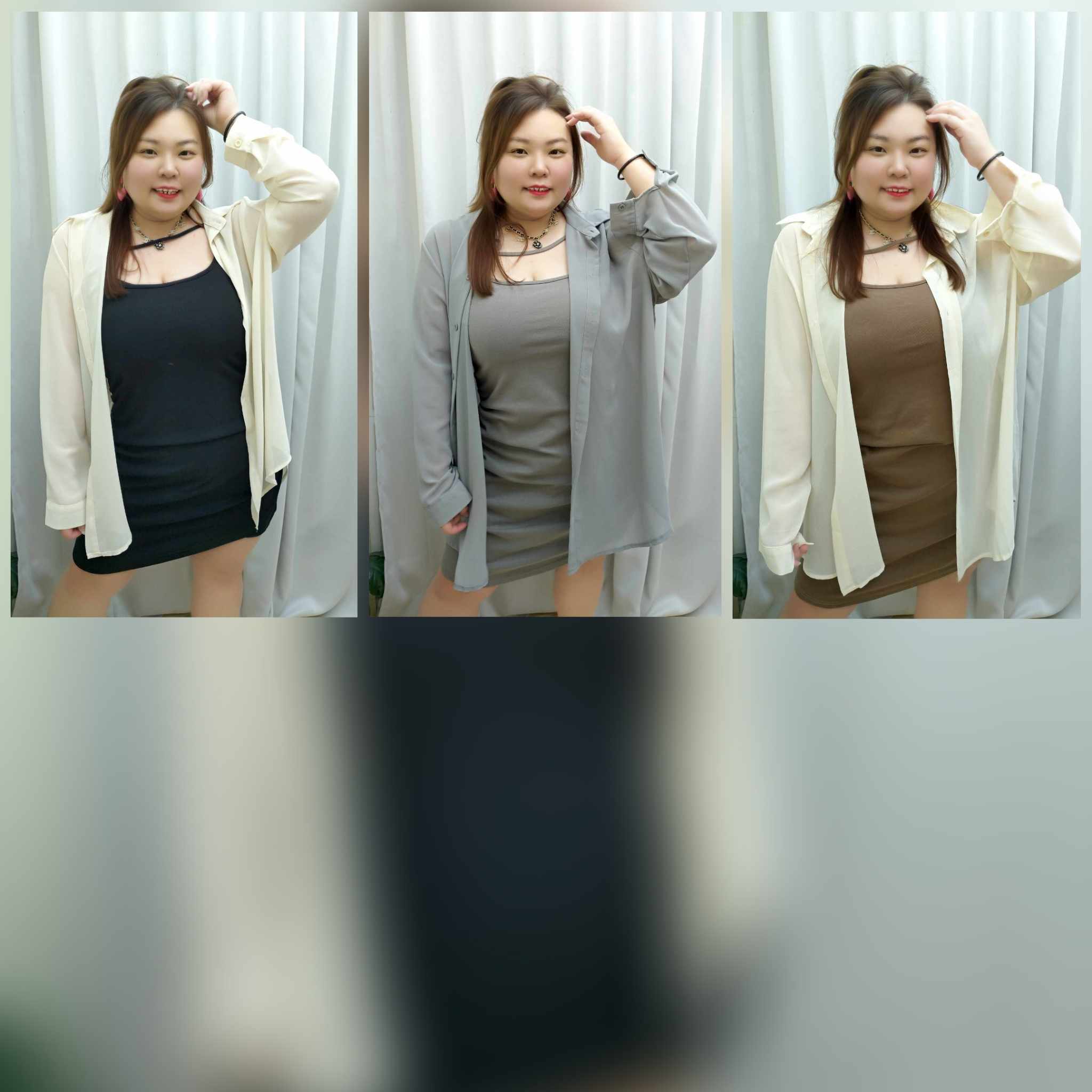 TW#2866 斜线小性感附垫两件套连衣裙