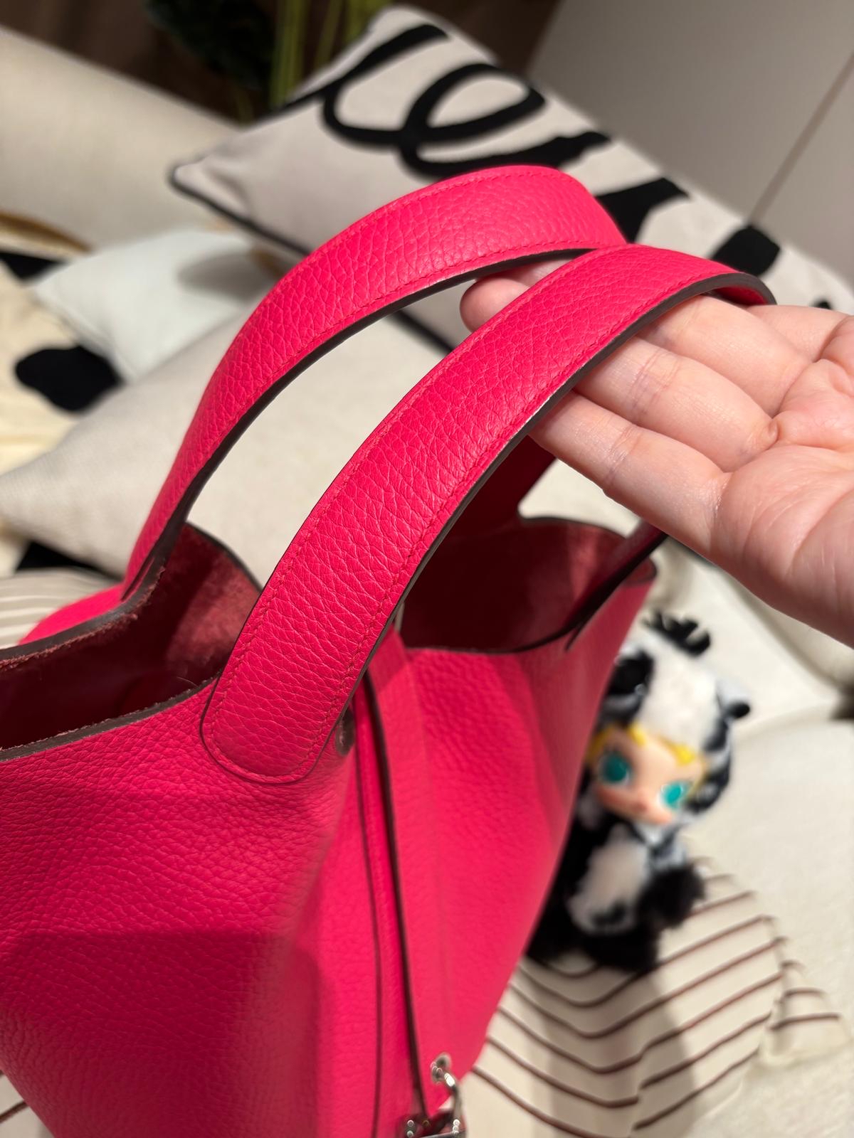 Hermes Picotin 18,Stamp D 極致粉色銀扣Rose Extreme 100%Authentic,95%new ✅key lock✅dust bag