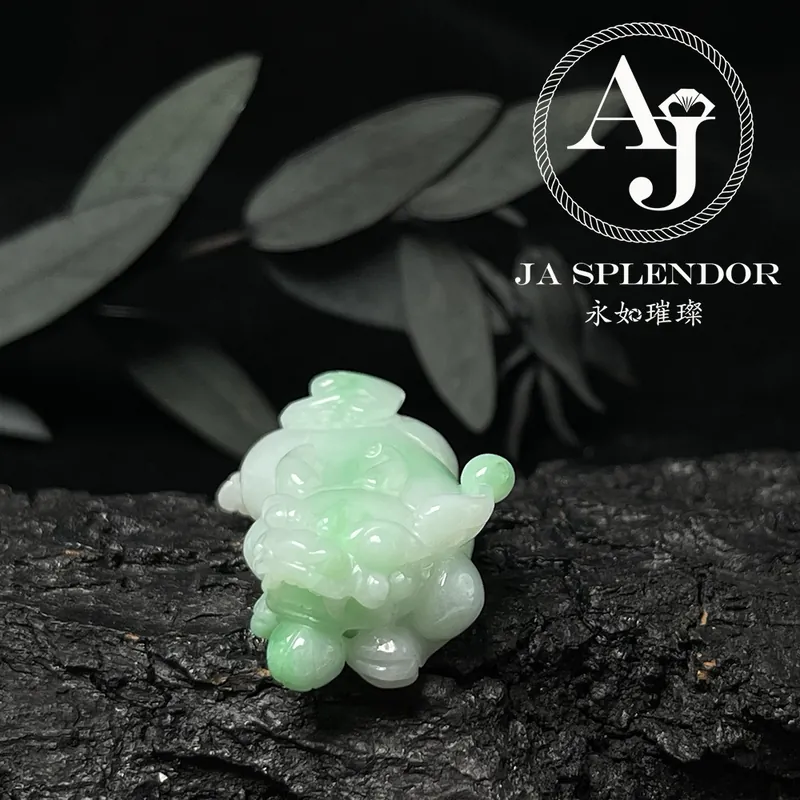 JN-277 天然翡翠A玉冰糯果綠招財鎮宅貔貅挂件| JA Splendor 永如璀璨