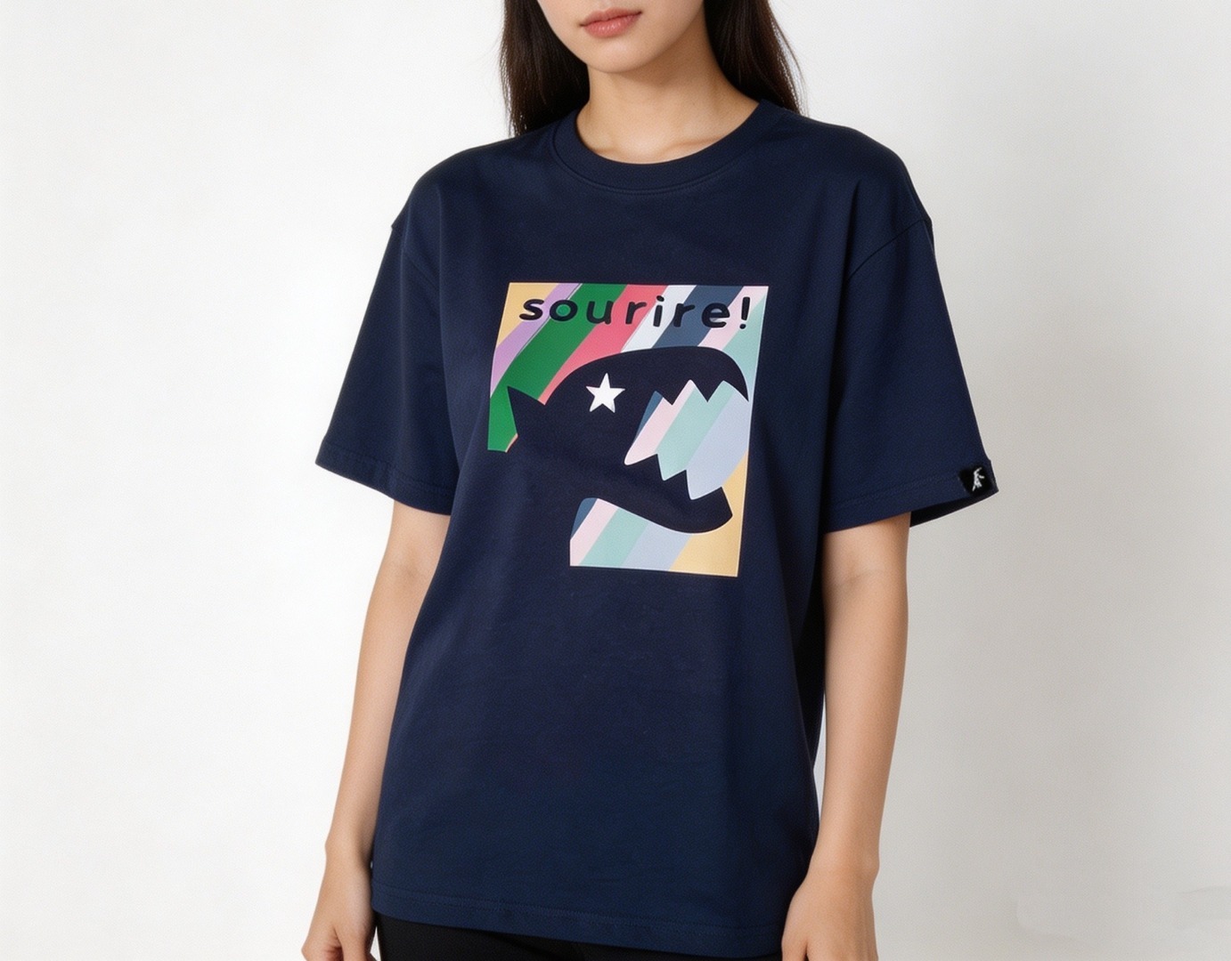 agnes b.前彩色恐龍印花短袖Tee