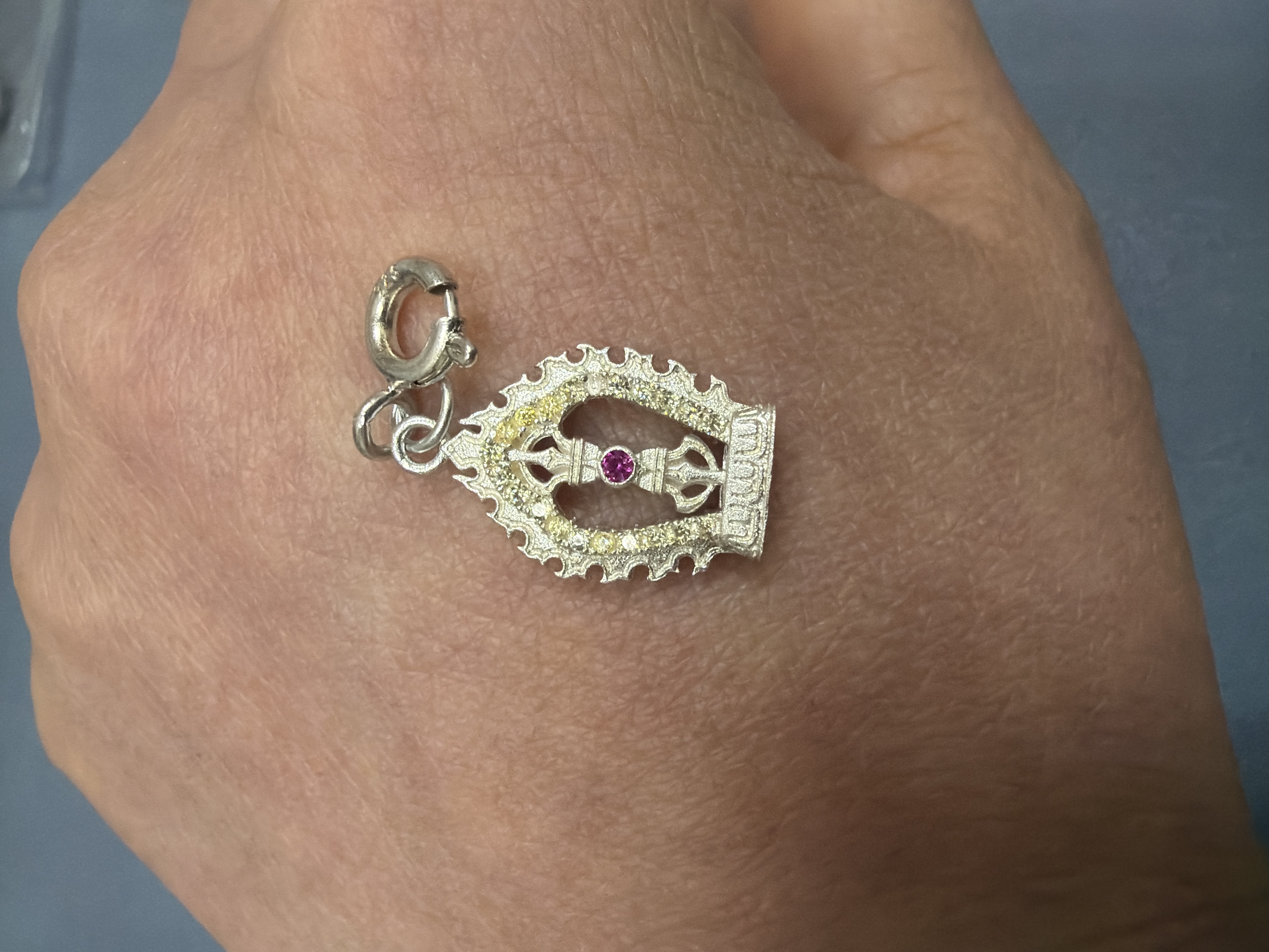 純銀金剛杵吊飾