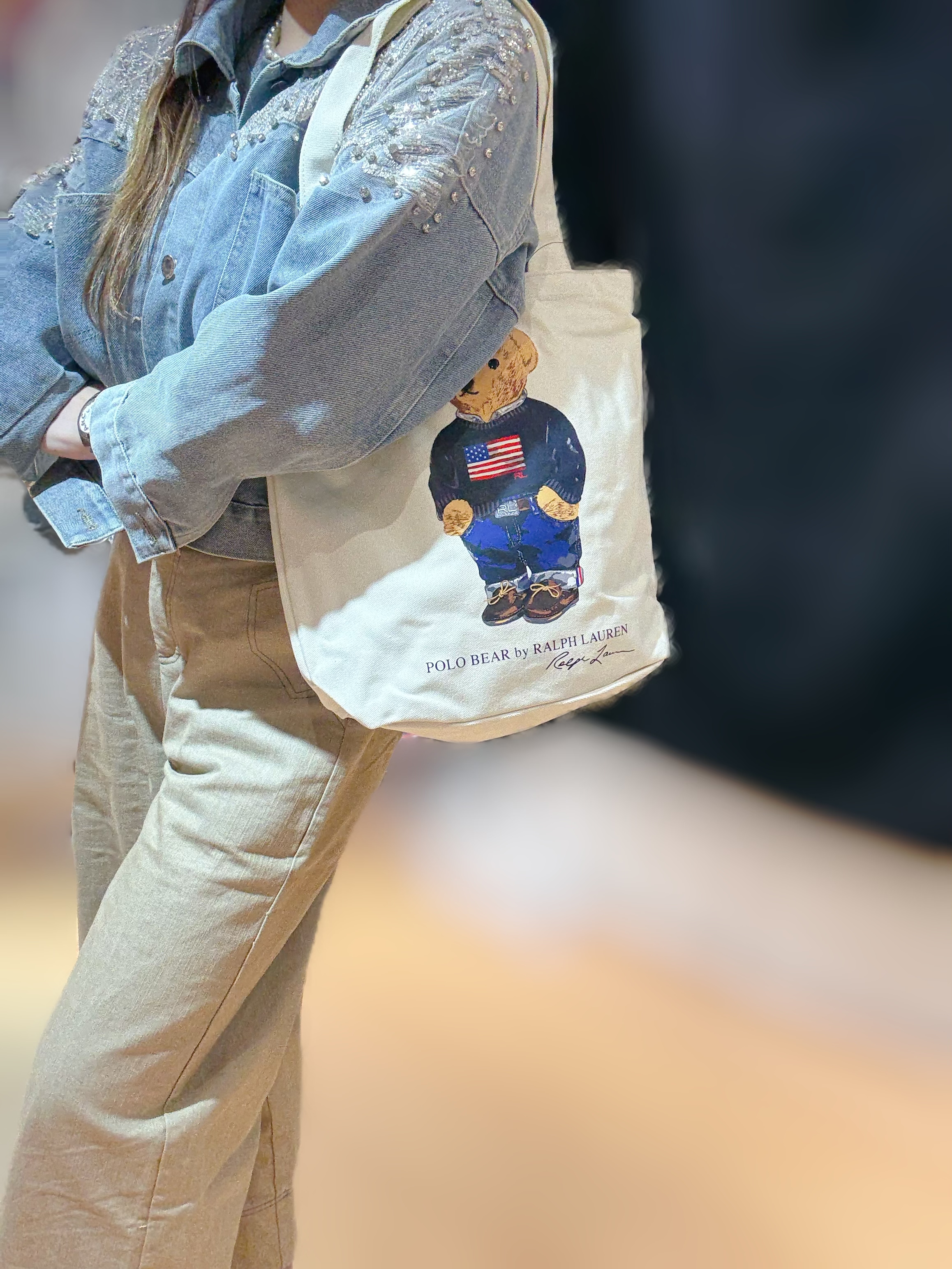 Polo shopping bag bear/w
