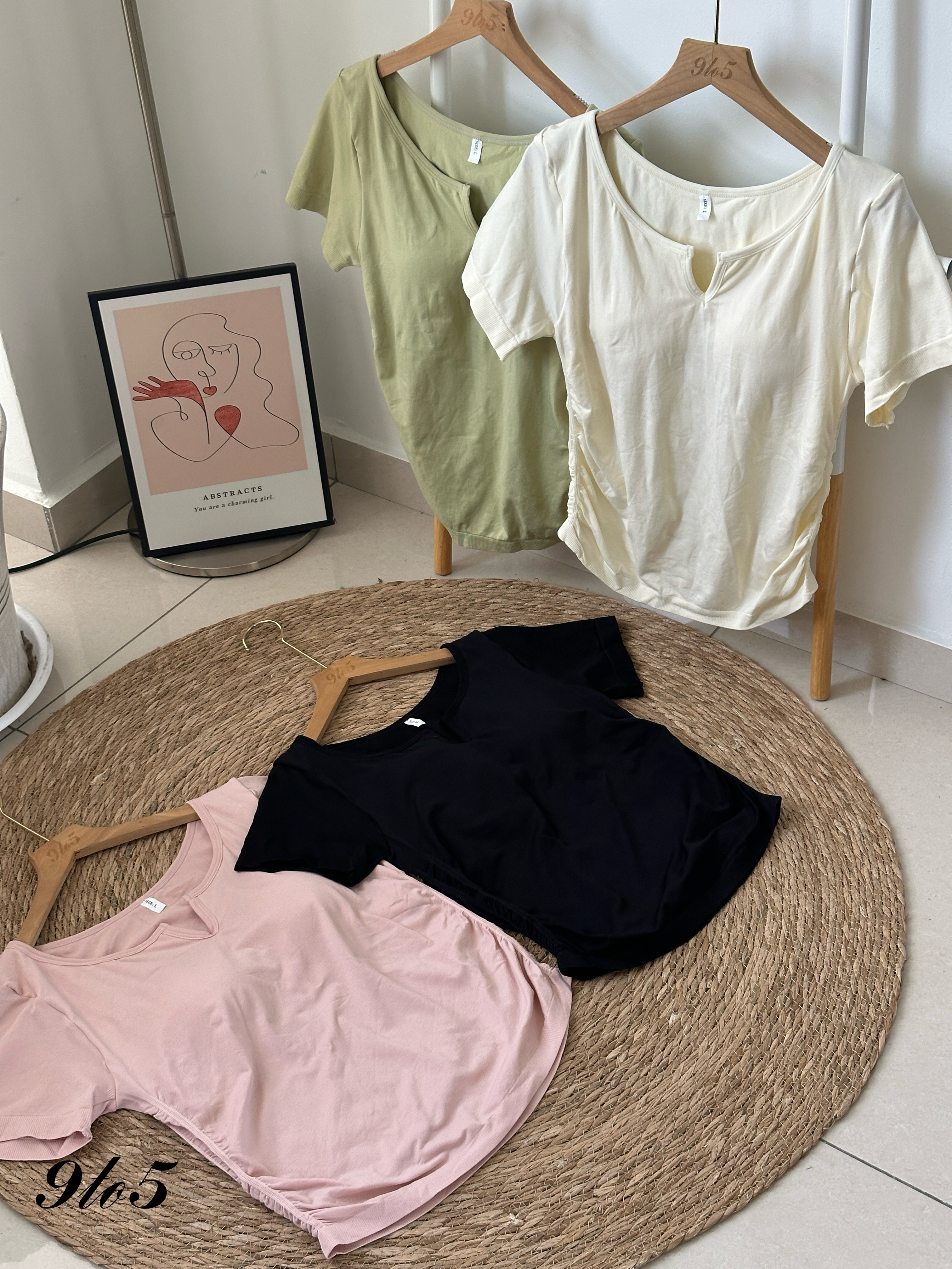 T4086 Short Sleeve Bra Top - 4 Colors 