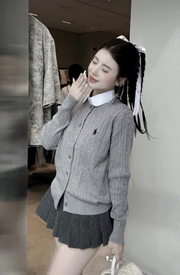 复古麻花針織開襟衫