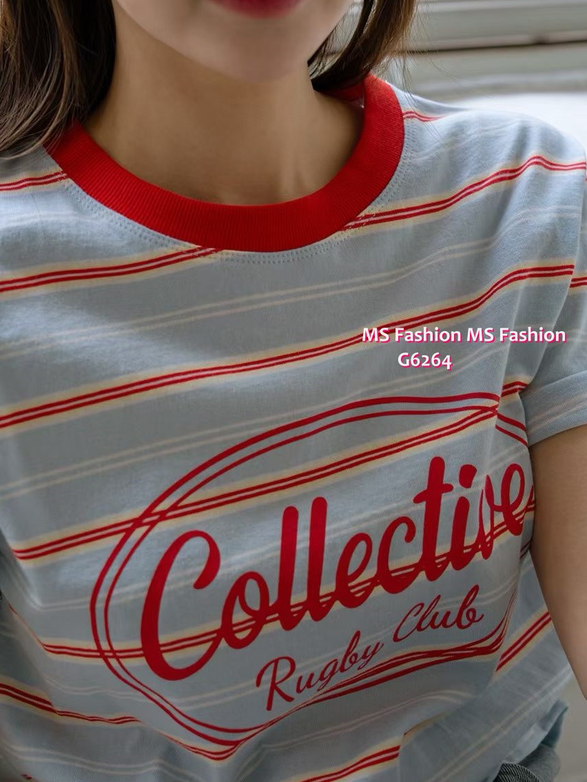 G6264 韓國🇰🇷靚色橫間tee仔