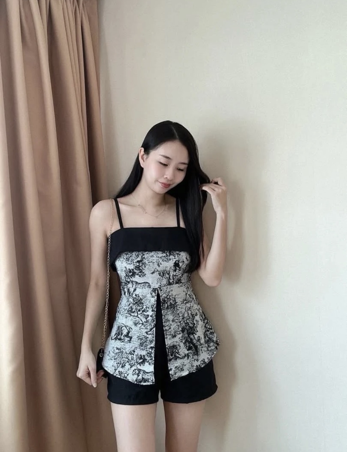 ST502印花国风吊带套装