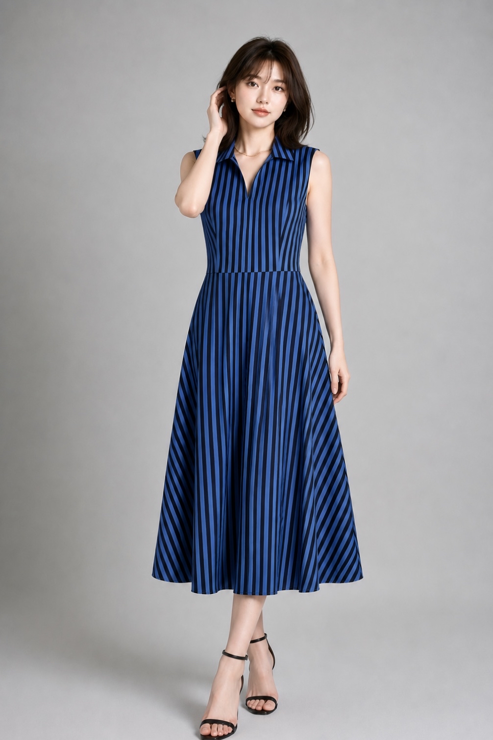 935951 Lemon Stripe Breeze Maxi Dress