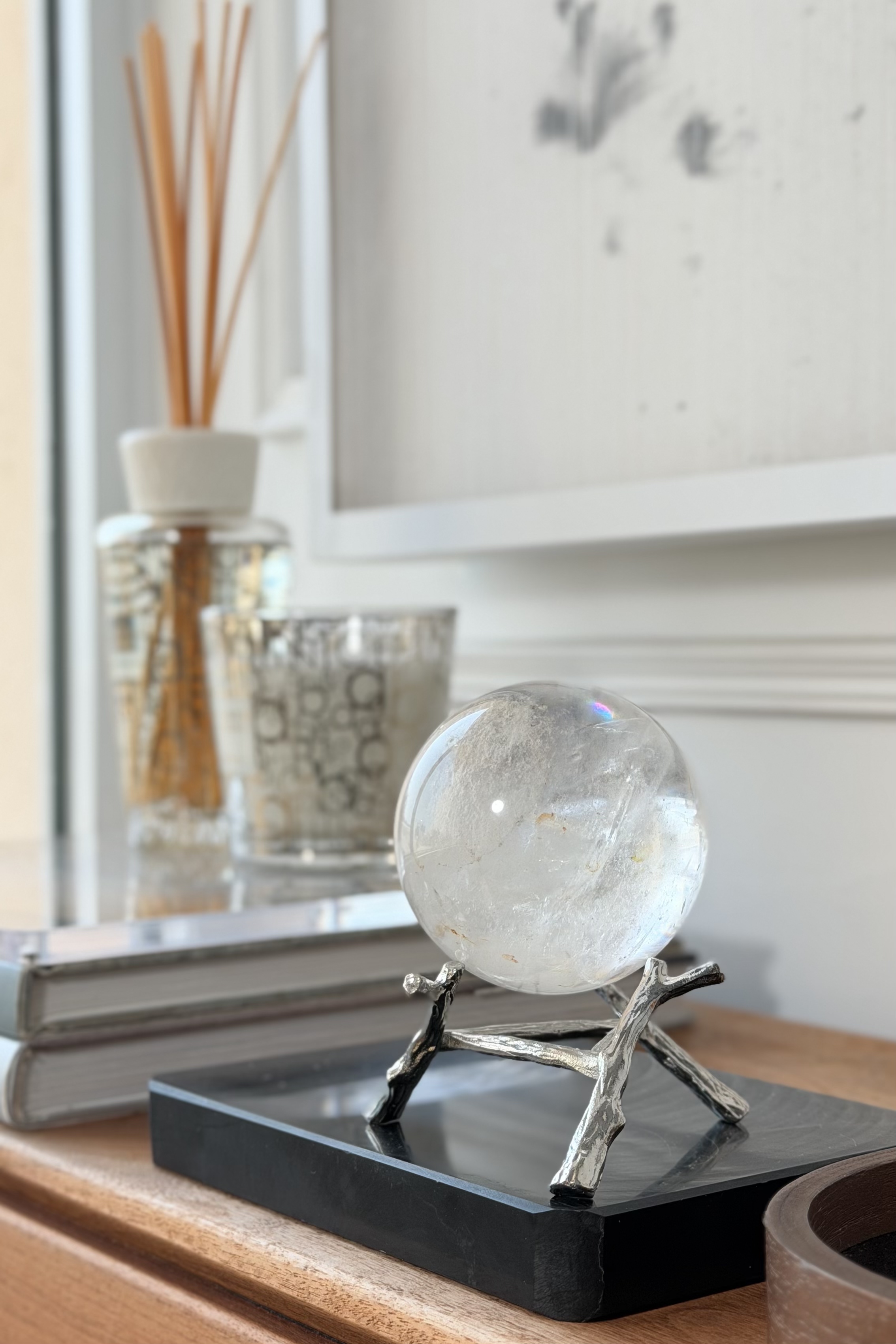 ༒6.95cm白水晶球༒ CQ.6AC5AGA88-RA10*1A8