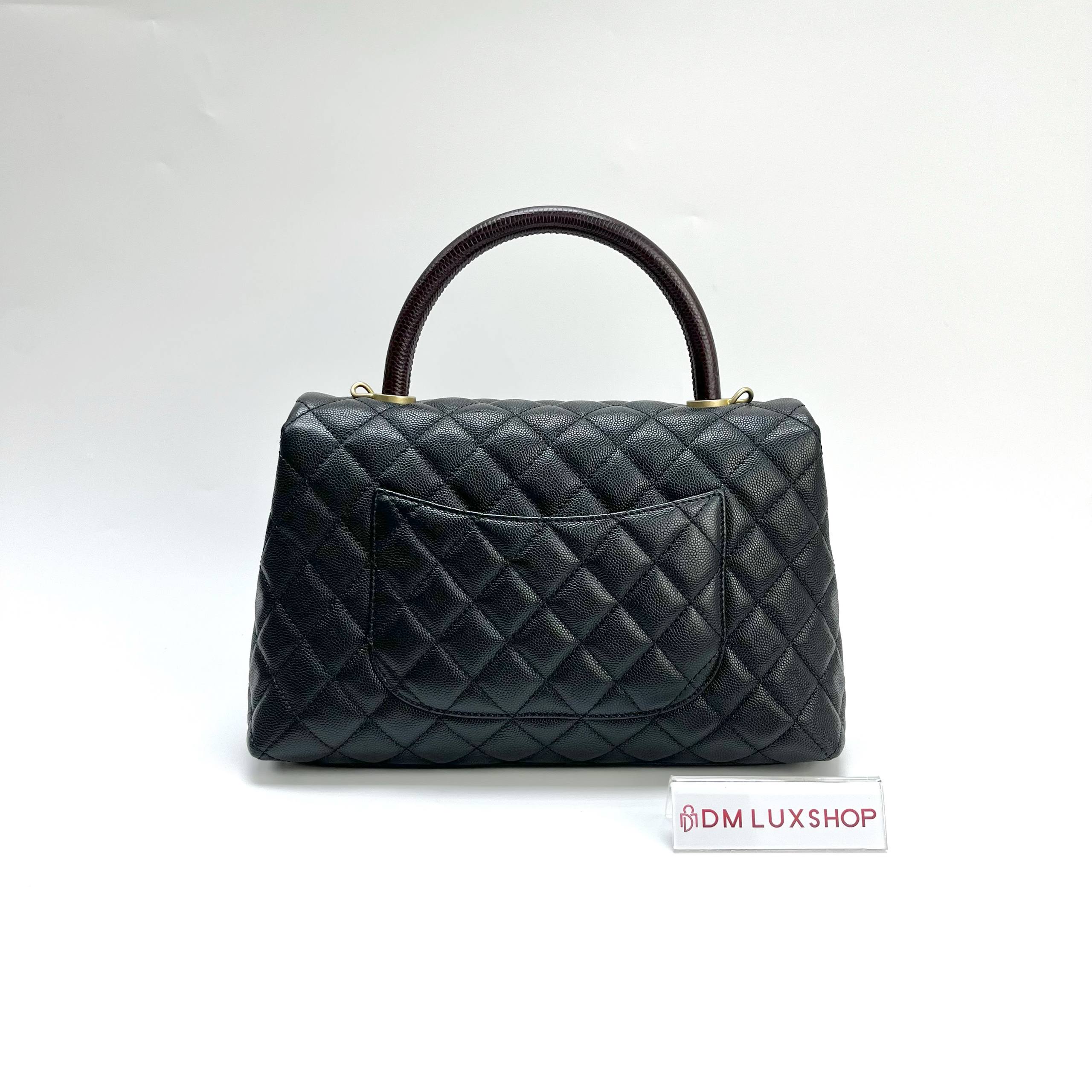 Chanel Black Caviar Leather Coco Handle Medium GHW (Serial 28, Year 2019)