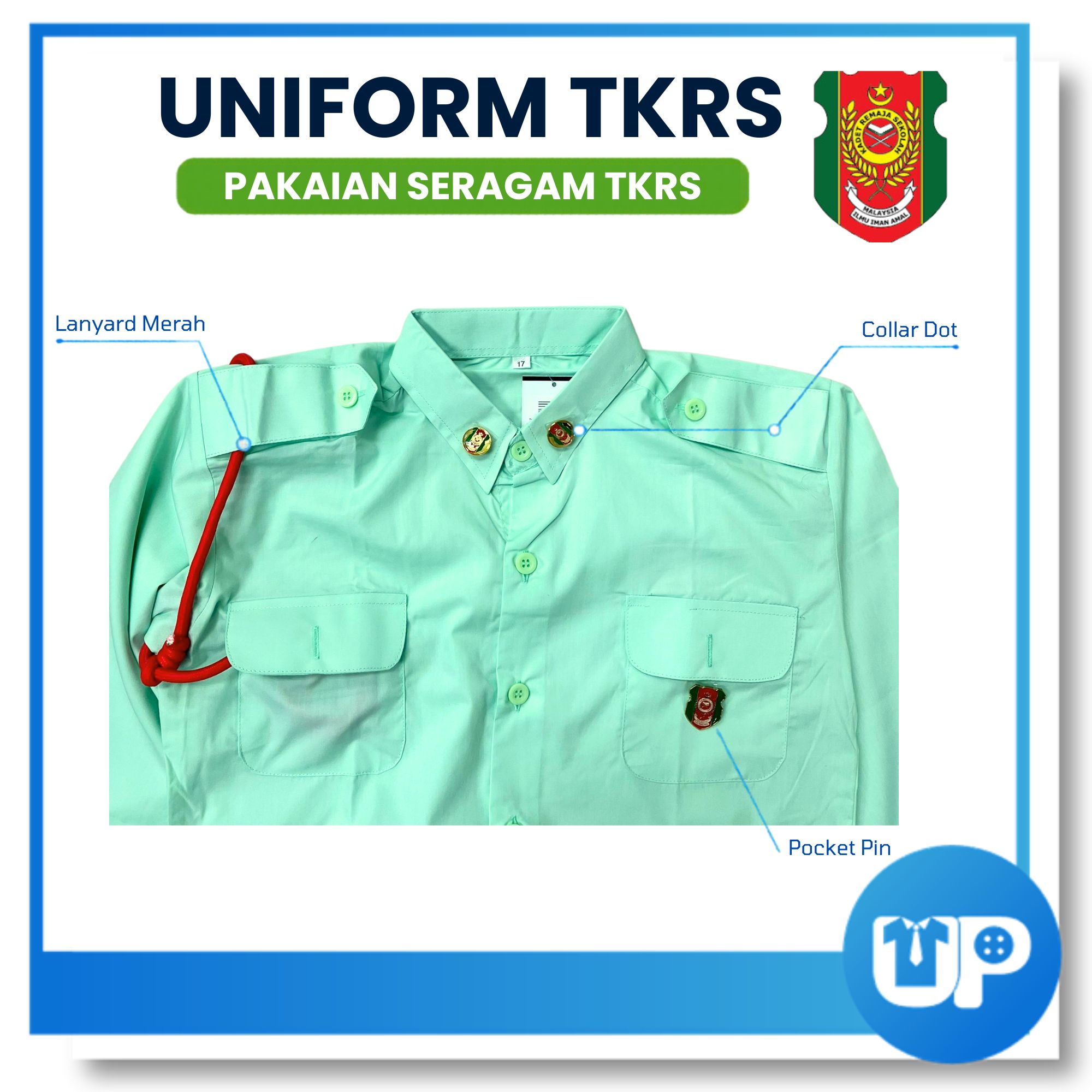 (SET LENGKAP) TKRS Pakaian Seragam Uniform Lengakap Tunas Kadet Remaja Sekolah Rendah