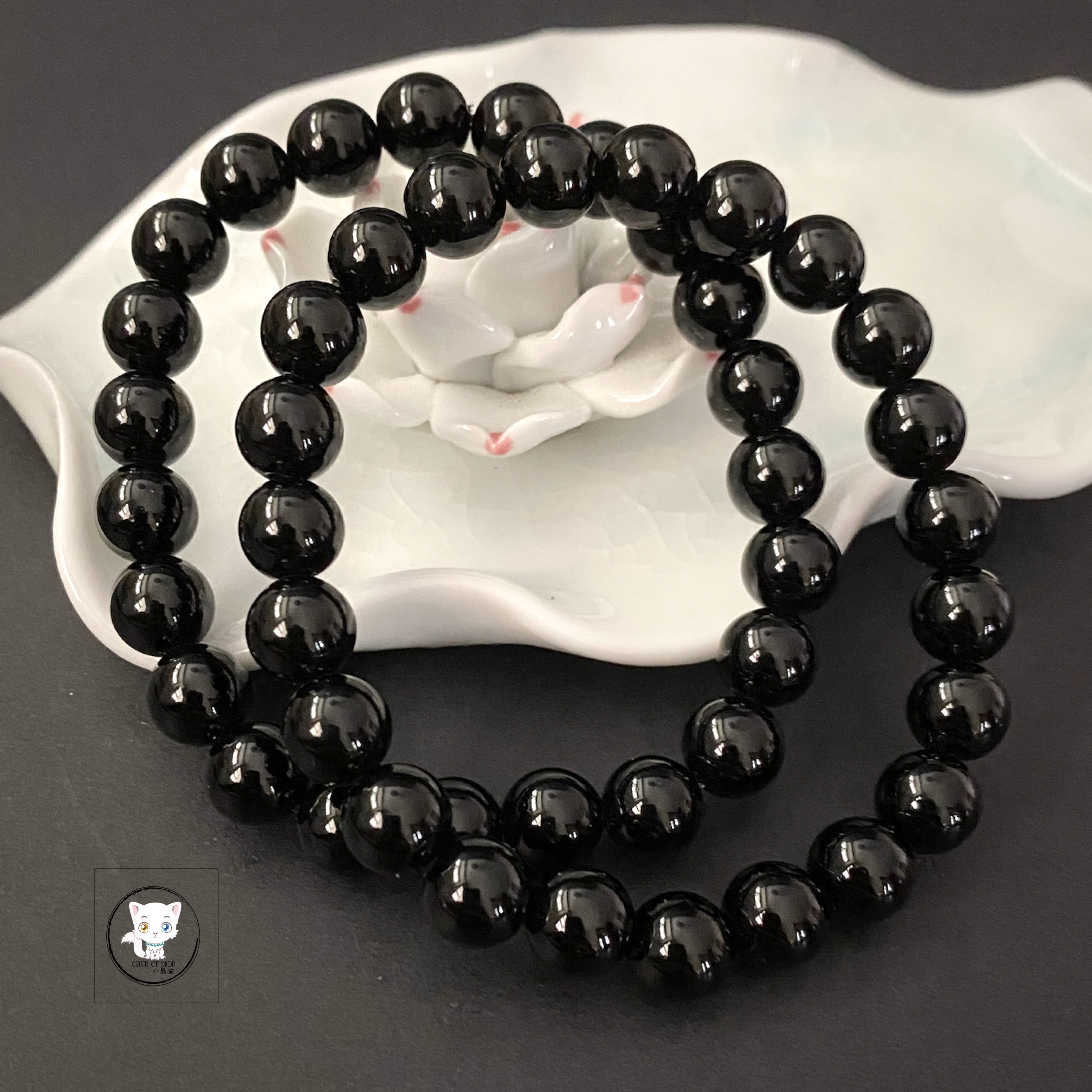 天然黑曜石手鏈 8.5mm