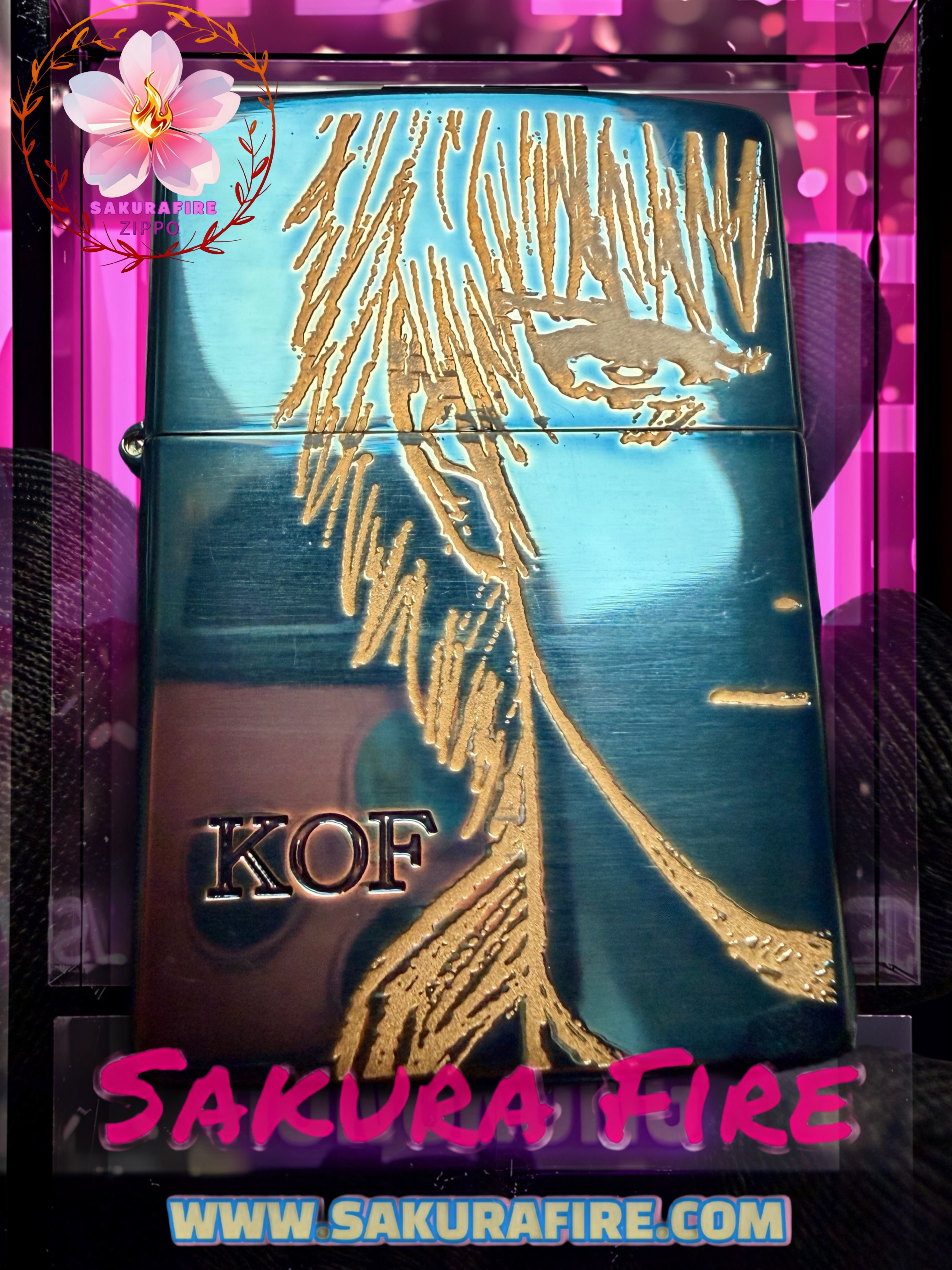 🔥Zippo🔥2000年 日版 《拳王KOF 2000》 -（K） SNK2000年 週年紀念限量版000/500 絕版 藍冰蝕刻 古董打火機