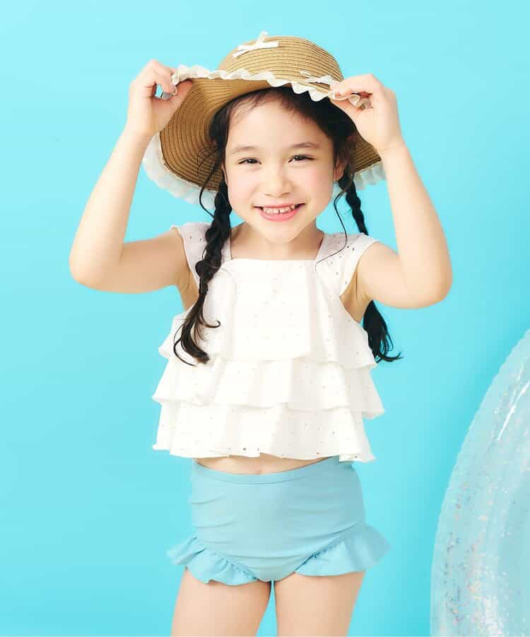 🇯🇵預訂 日本直送🇯🇵Apres les cours兩色多層蕾絲荷葉邊分體泳衣