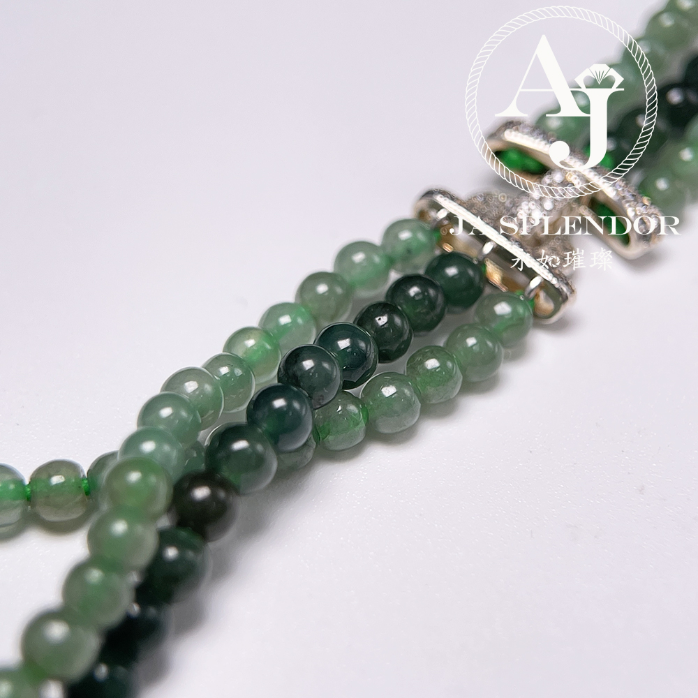 FB-G24 天然翡翠A玉 綠野仙蹤扭紋設計項鏈