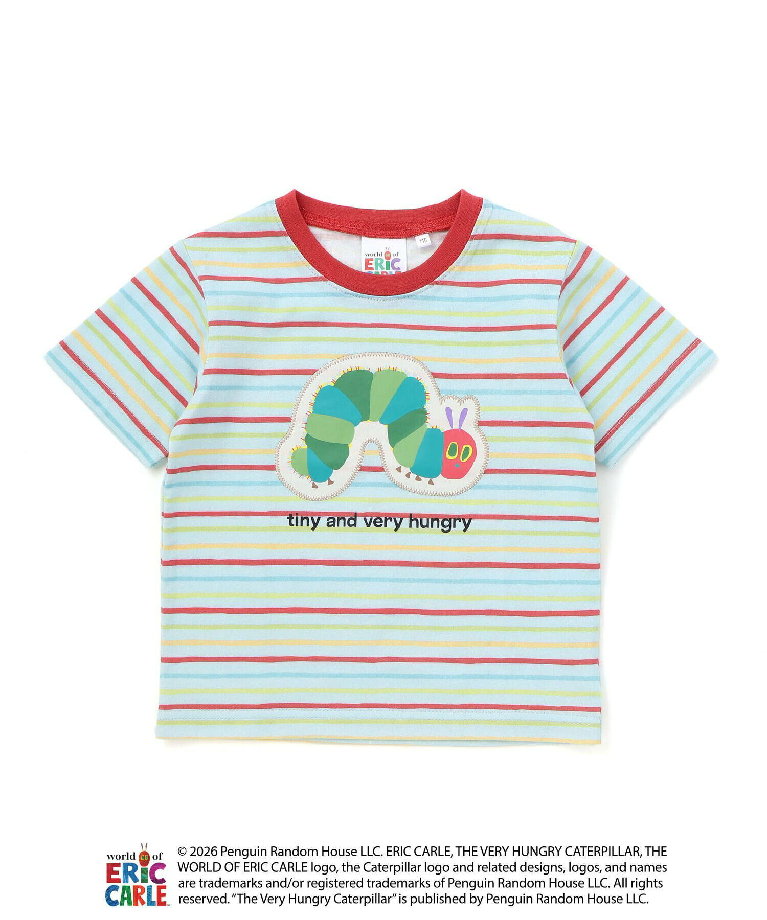 🇯🇵預訂 日本直送🇯🇵Slap Slip x 好餓的毛毛蟲系列貼花彩色條紋短袖T恤