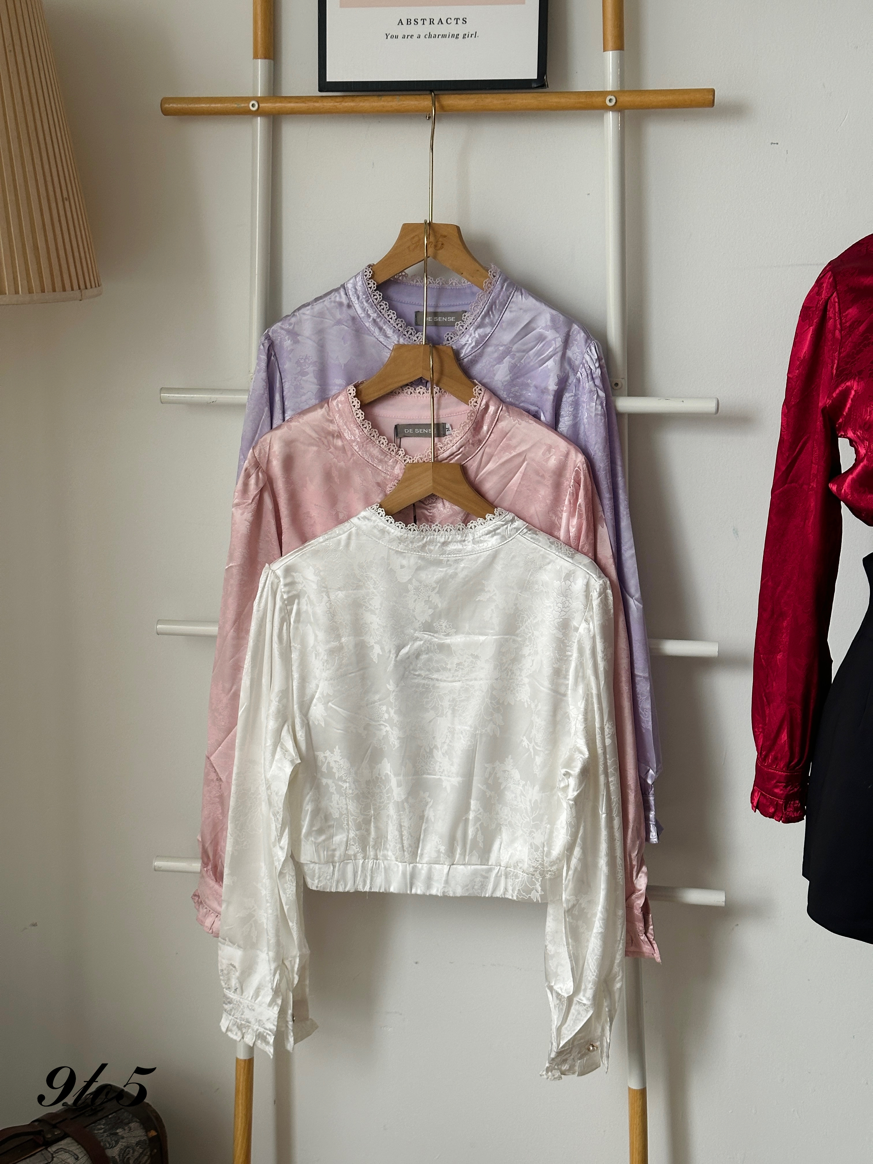 T3934 Long Sleeve Cheongsam Top - 4 Colors