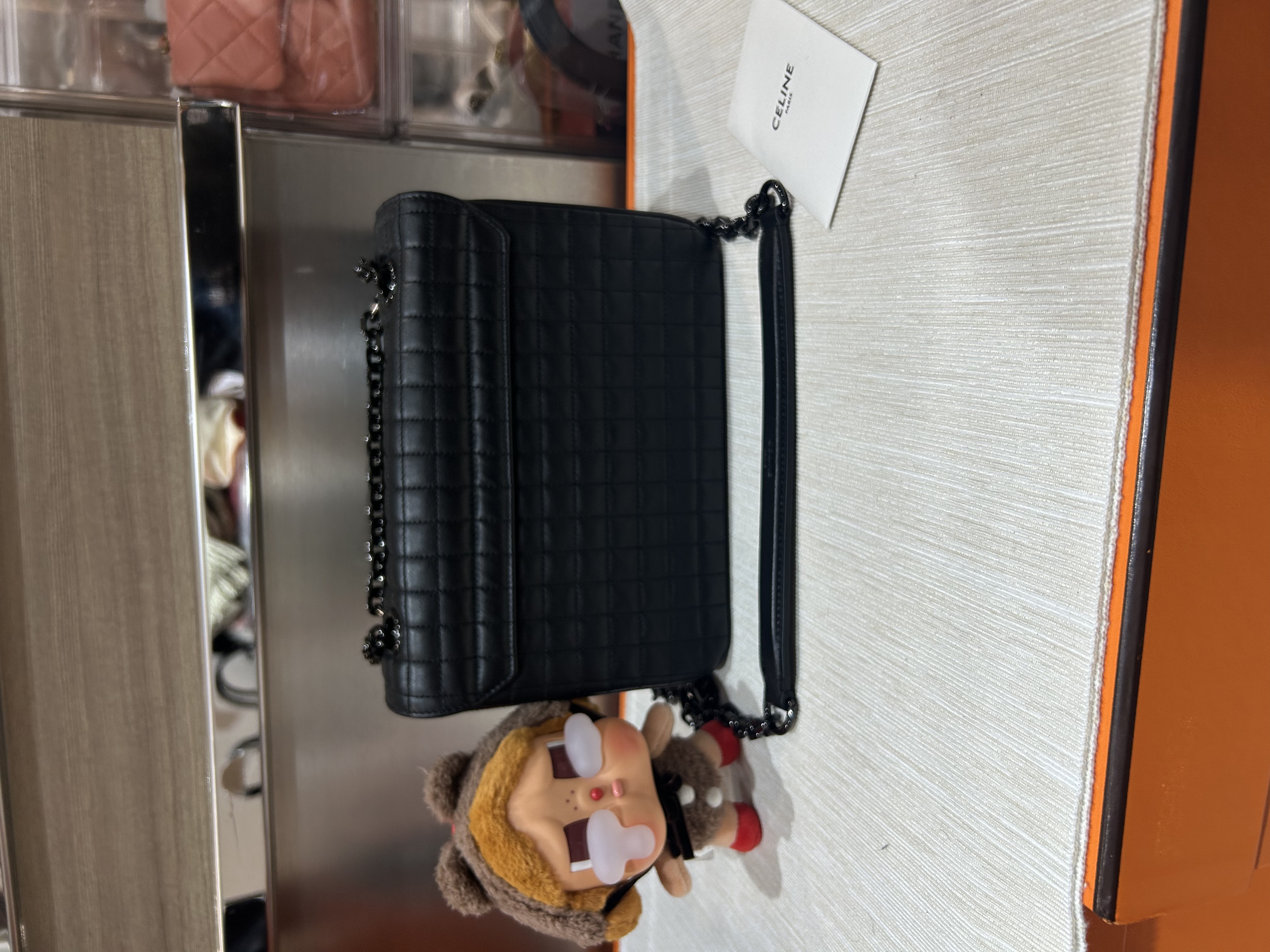 Celine So Black Calfskin Shoulder Bag 100%Authentic, 98%New ✅Dust bag