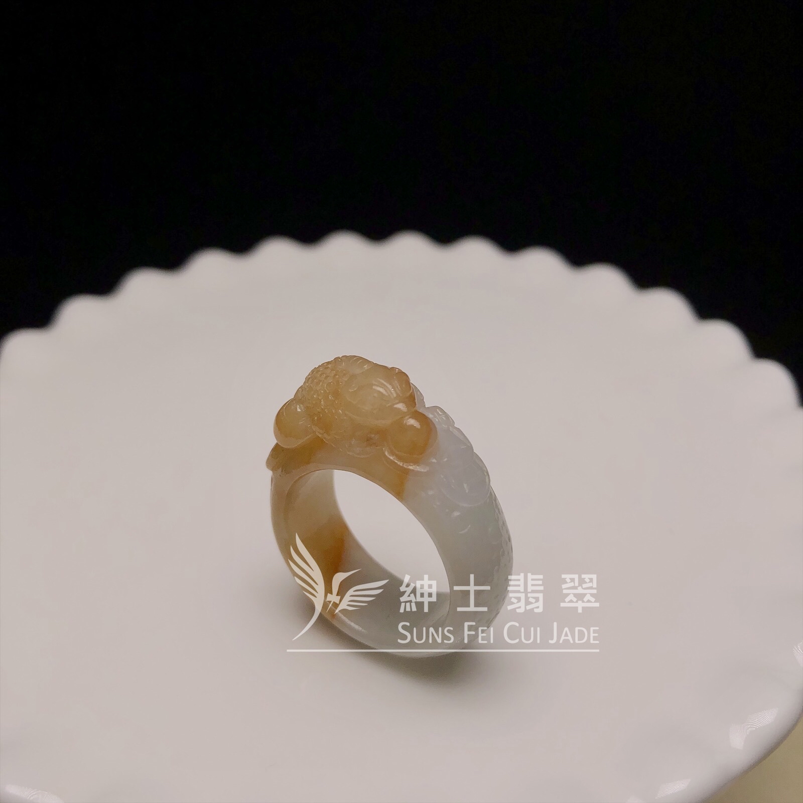 翡色三足金蟾戒指（港圈16）D00296