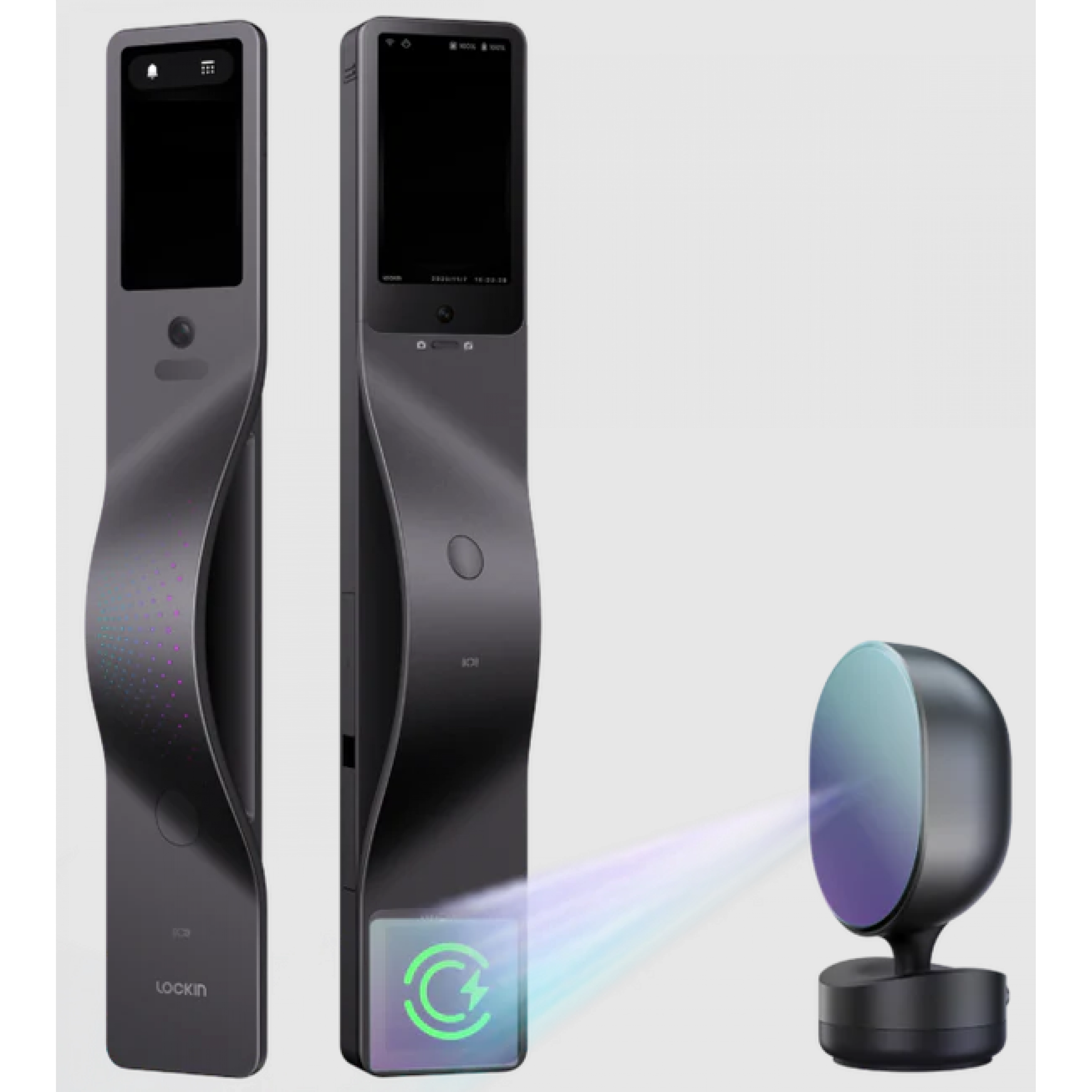 (Lockin 鹿客原裝行貨 原廠兩年保養服務) Lockin 鹿客 V7 Max 真AI智能電子門鎖(深空灰) (包括總代理基本安裝) 