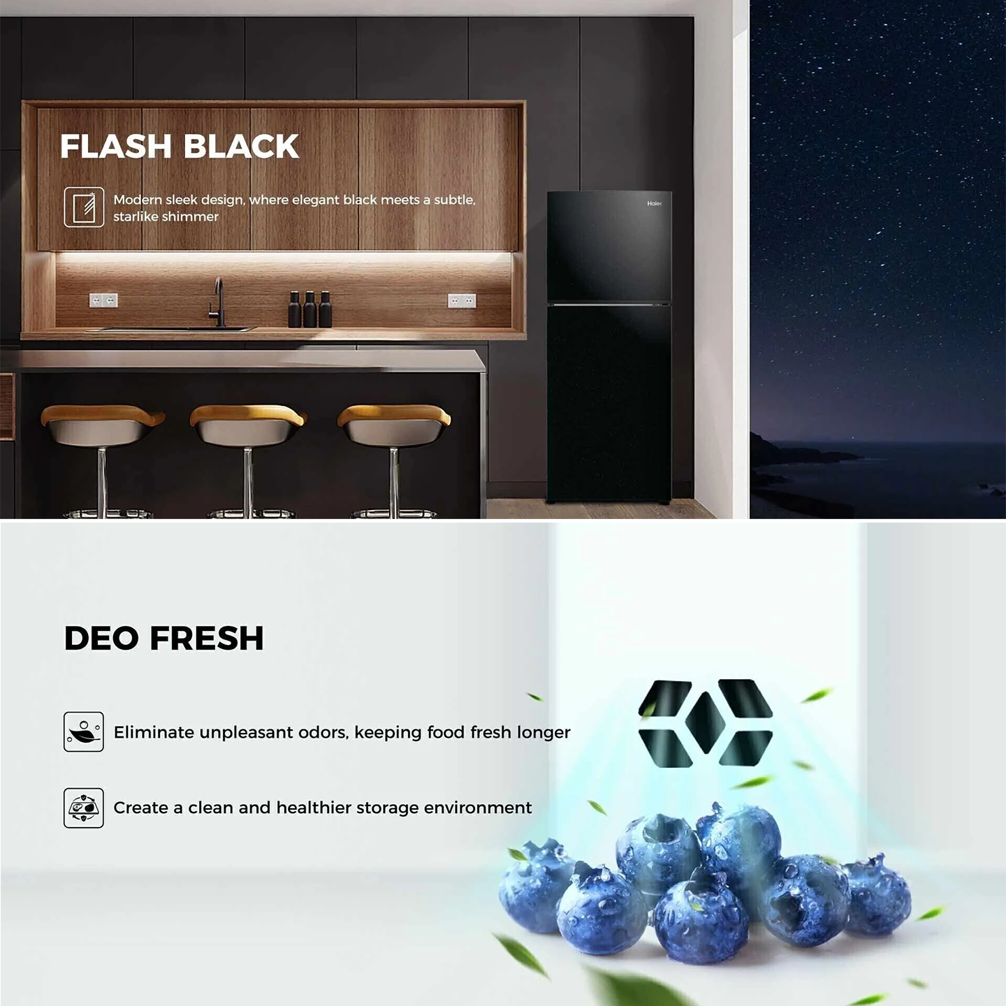 Haier 258L 2-Door Refrigerator (HRF-258H)