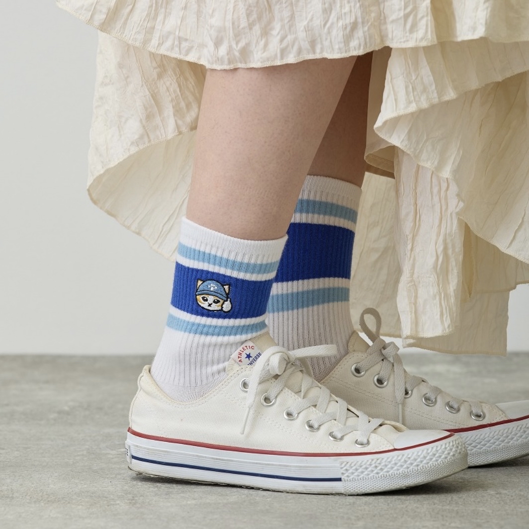 Mofusand 鯊魚貓 22-24cm襪｜預訂