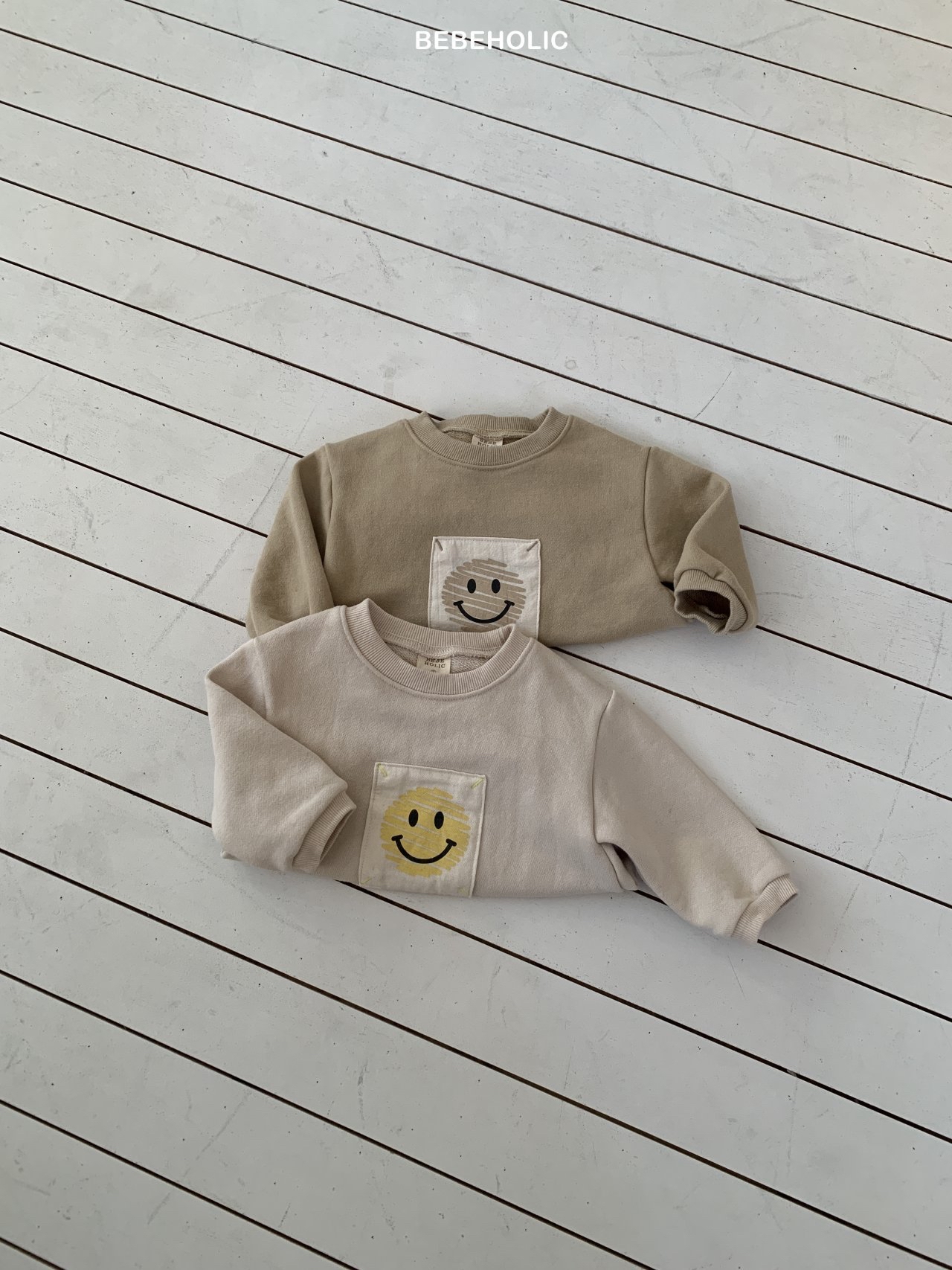 🌸預訂 韓國直送🌸🇰🇷BEBEHOLIC兩色笑哈哈圖案長袖包屁衣