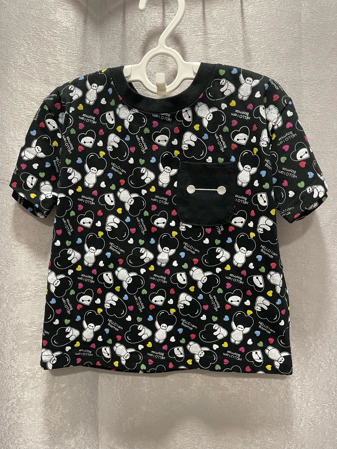 A0135 Baymax黑色印花短袖