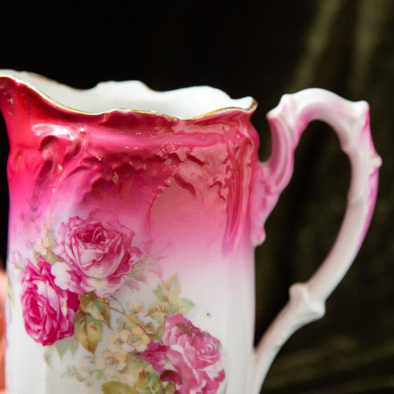 Antique Sophisticated Blossoming Rose Water Jug/Pitcher / Vase (CE009)