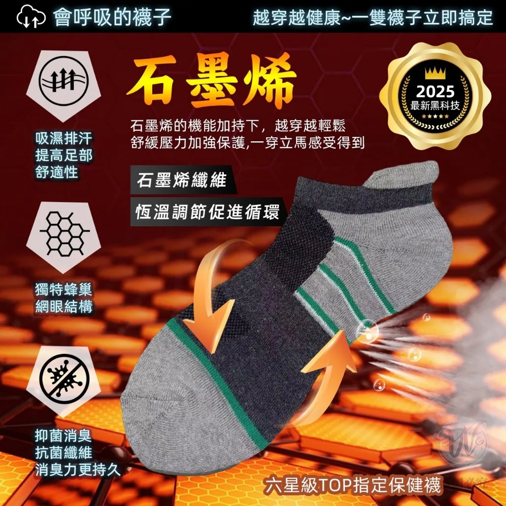 $95袋12雙。2袋起$85袋.會呼吸的黑科技襪 TOP減壓保健襪系列(12雙/袋)