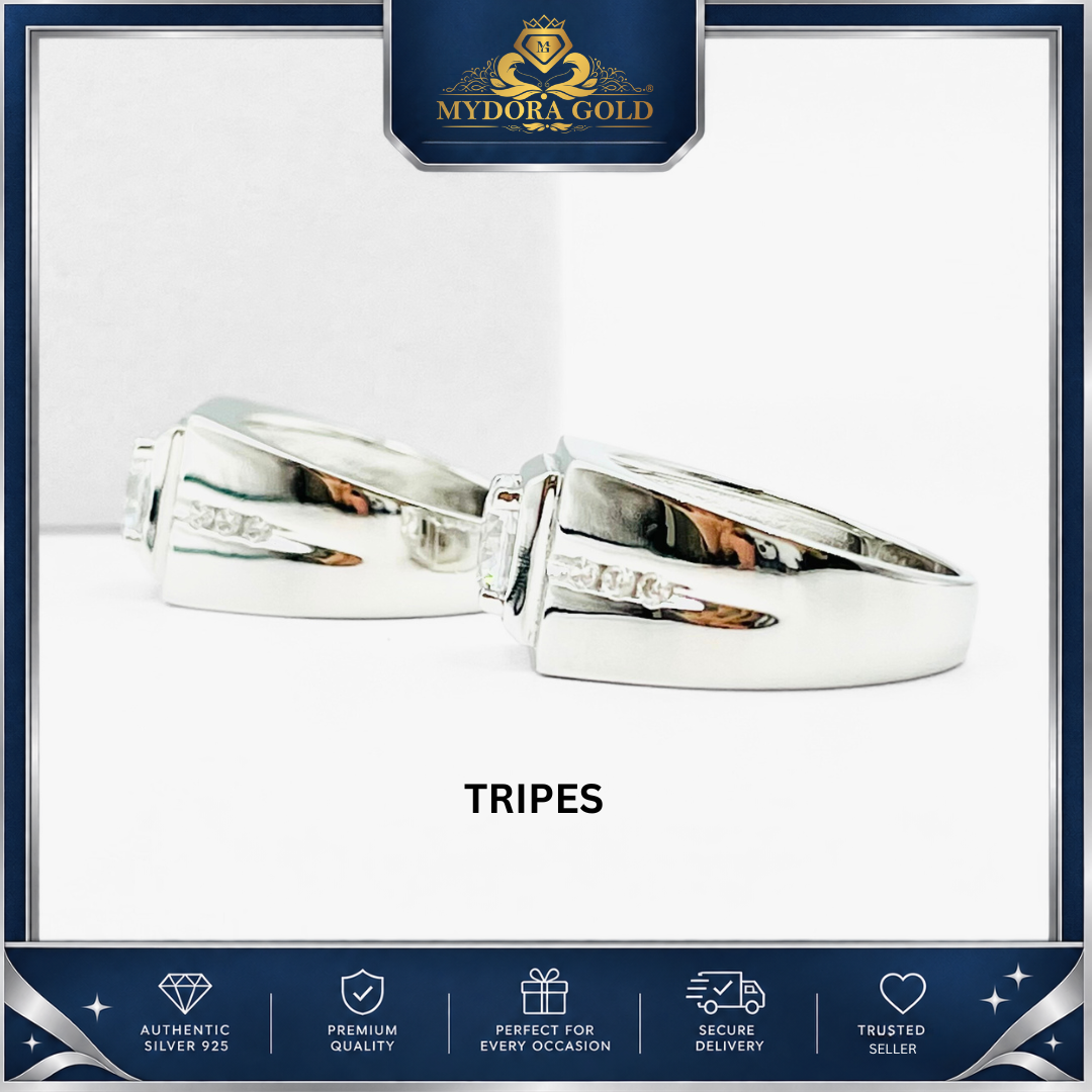 MYDORA 925 Silver Ring - Cincin Regal Edge Collection
