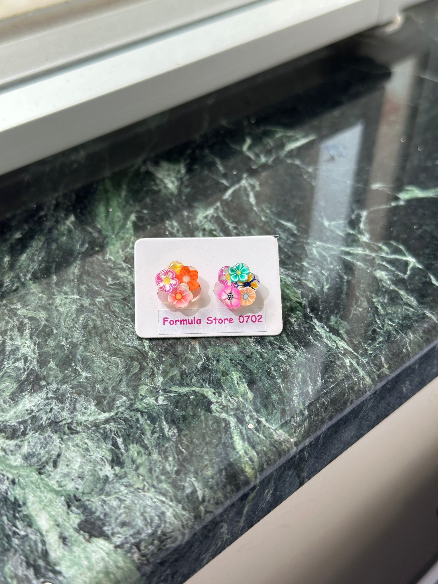 貓咪造型耳環－花花款－花朵圖案