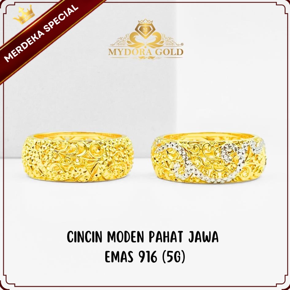 MYDORA Cincin Moden Pahat Jawa (5G) l EMAS 916/22K