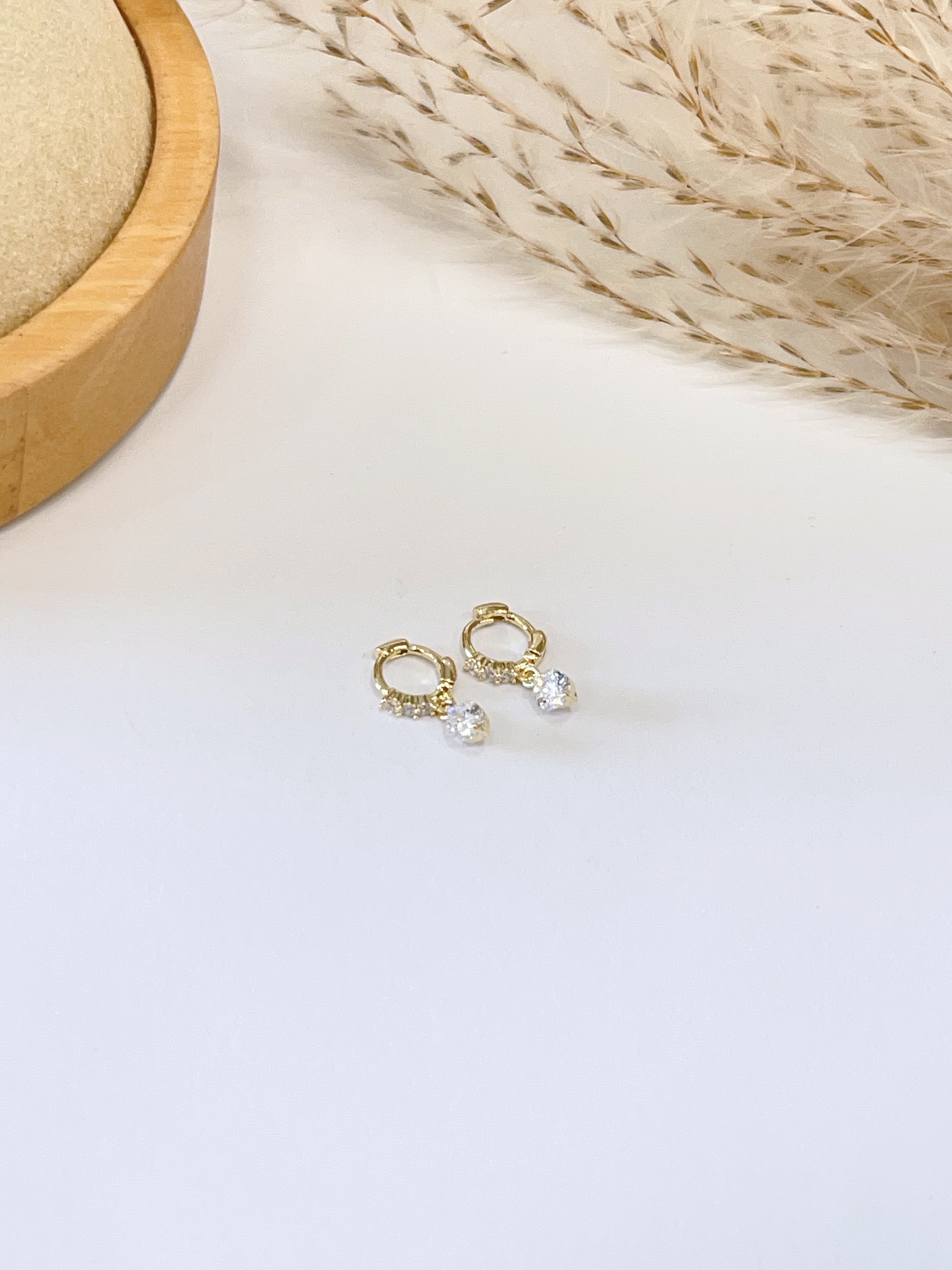 简约钻石耳坠耳扣耳环