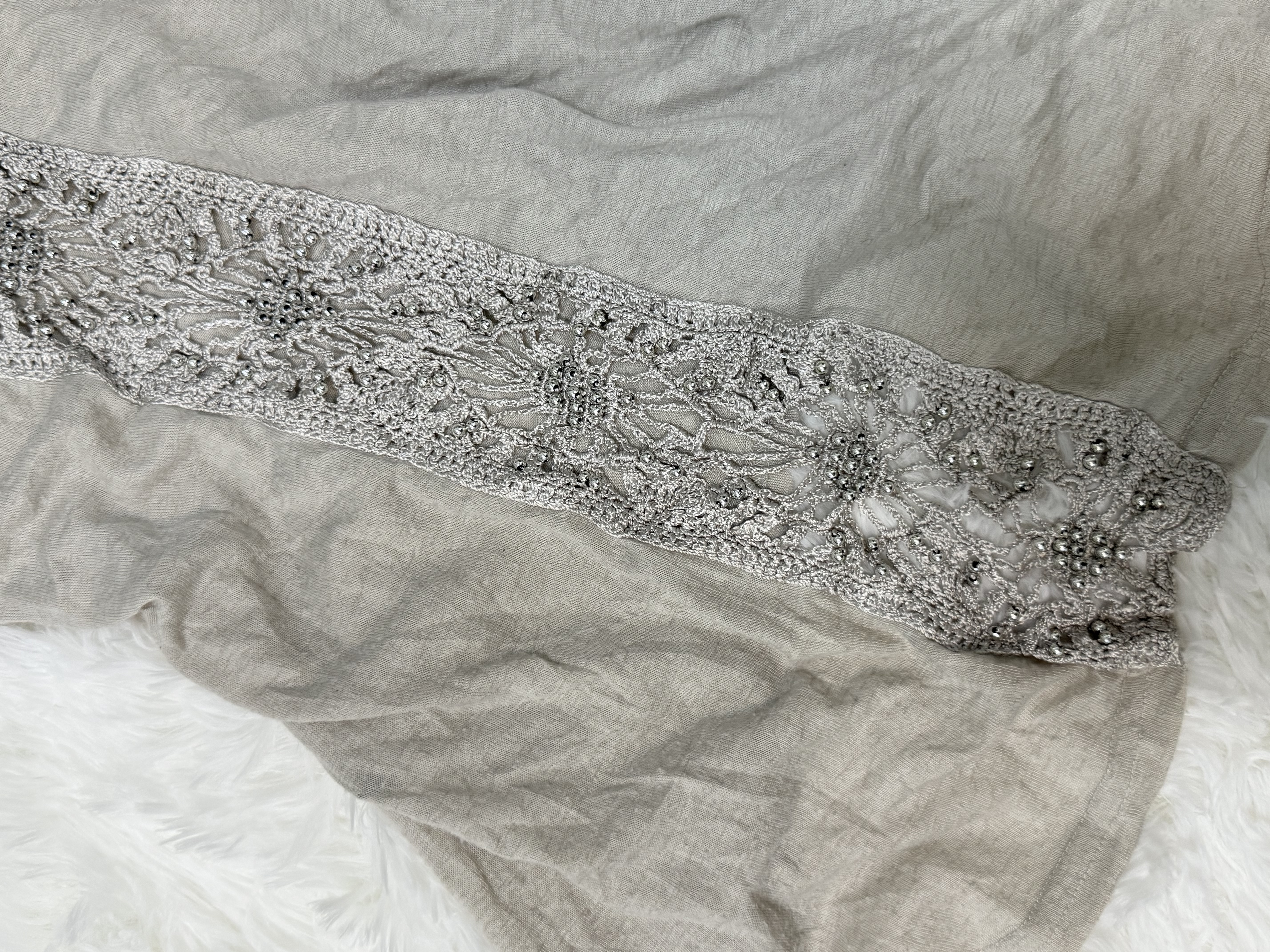 80s Subculture Beading Crochet Sleeveless Vest