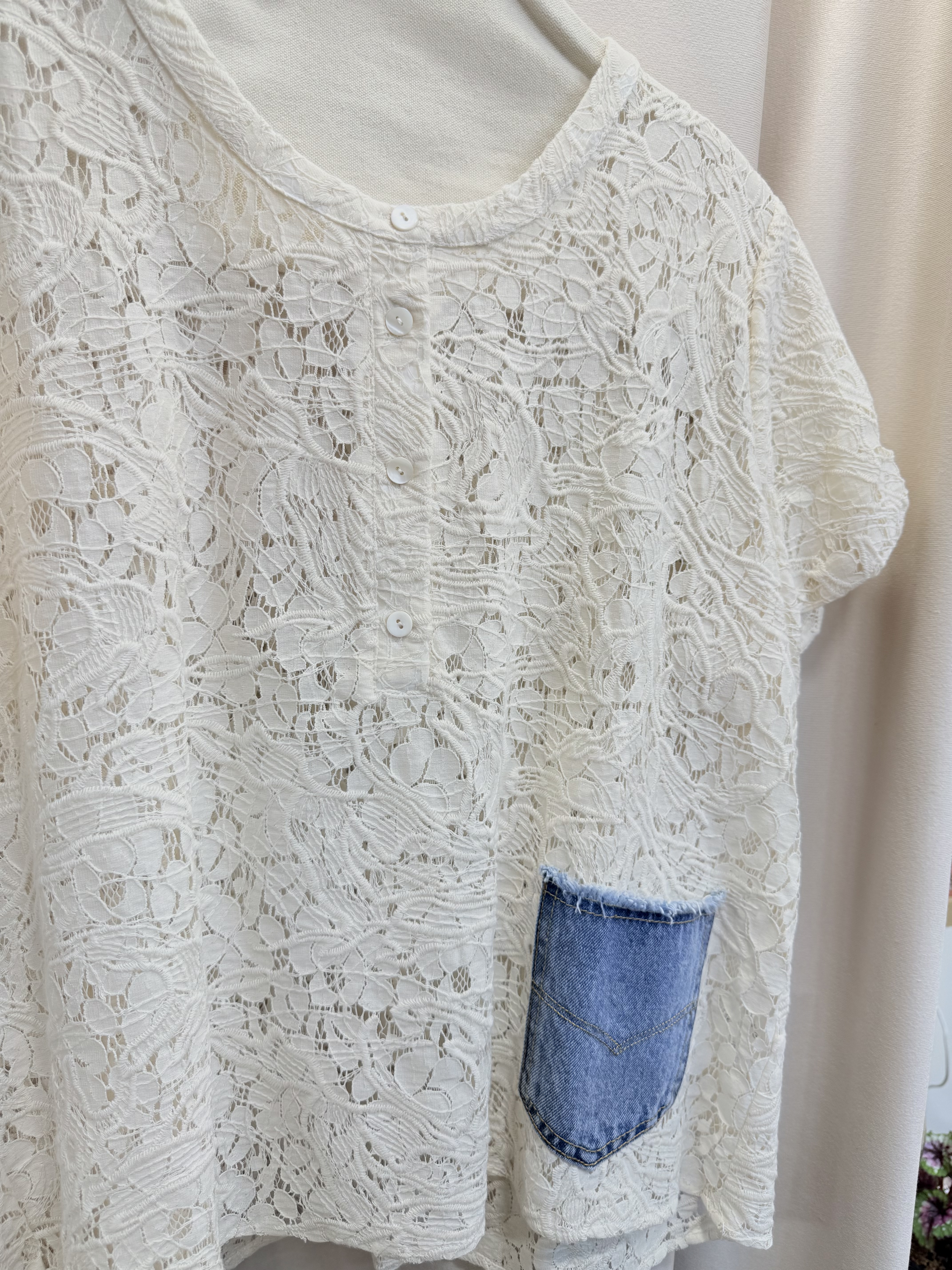 歐洲通花牛仔袋口衫 M960 6SB028-758373